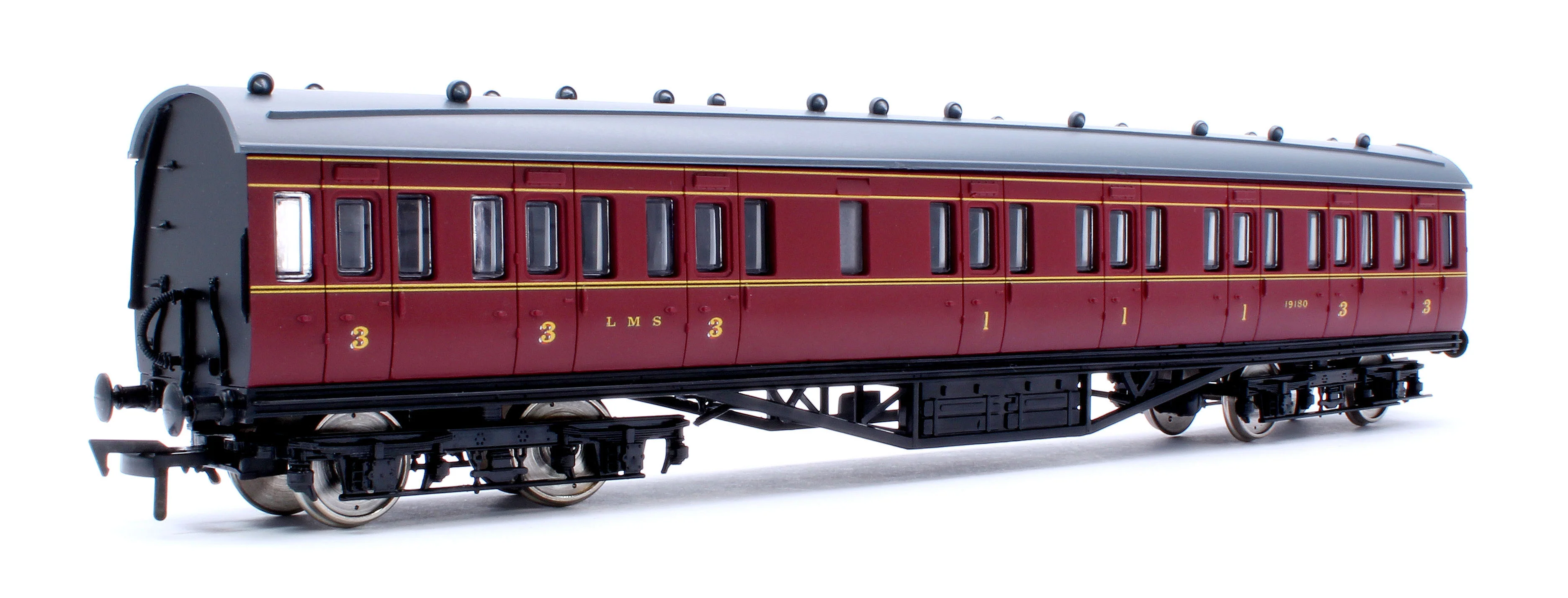 4P-010-101 57ft Stanier Non-Corridor Composite 19180 LMS Lined Maroon