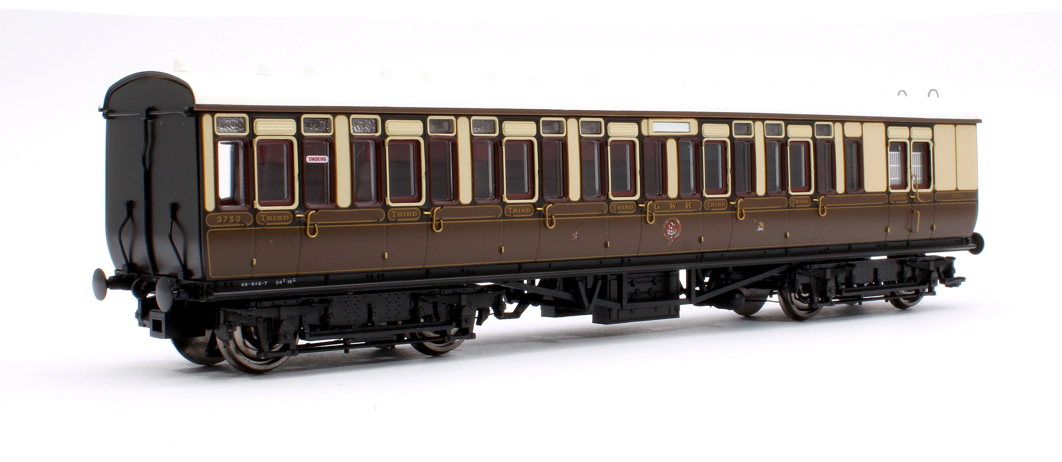 4P-020-102 GWR Toplight Mainline City Lined Chocolate & Cream 3rd Brake 3750 Set 2 - Image 3