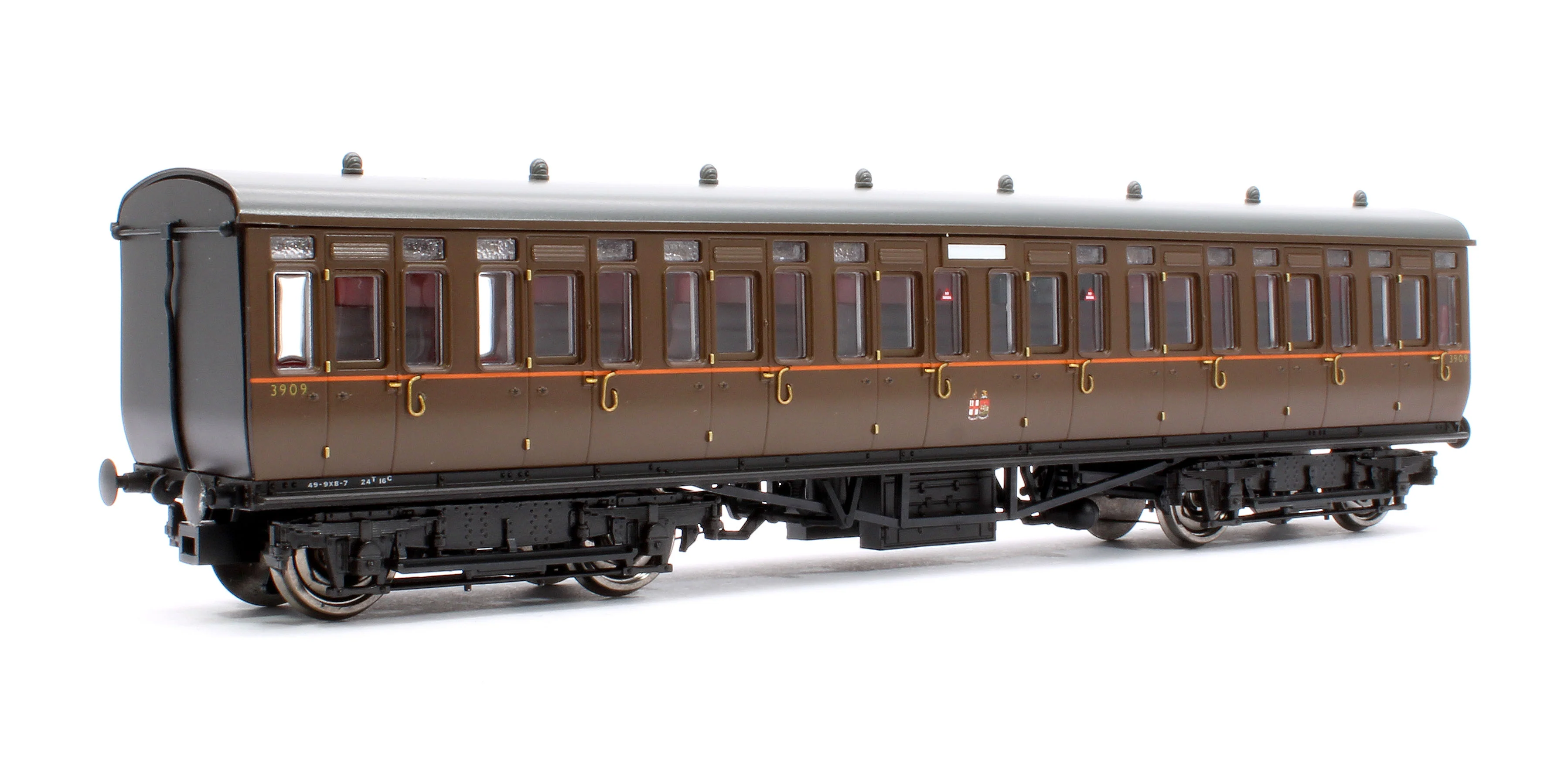4P-020-411 GWR Toplight Mainline City GWR All Brown All Third 3909 Set 5 - Image 3