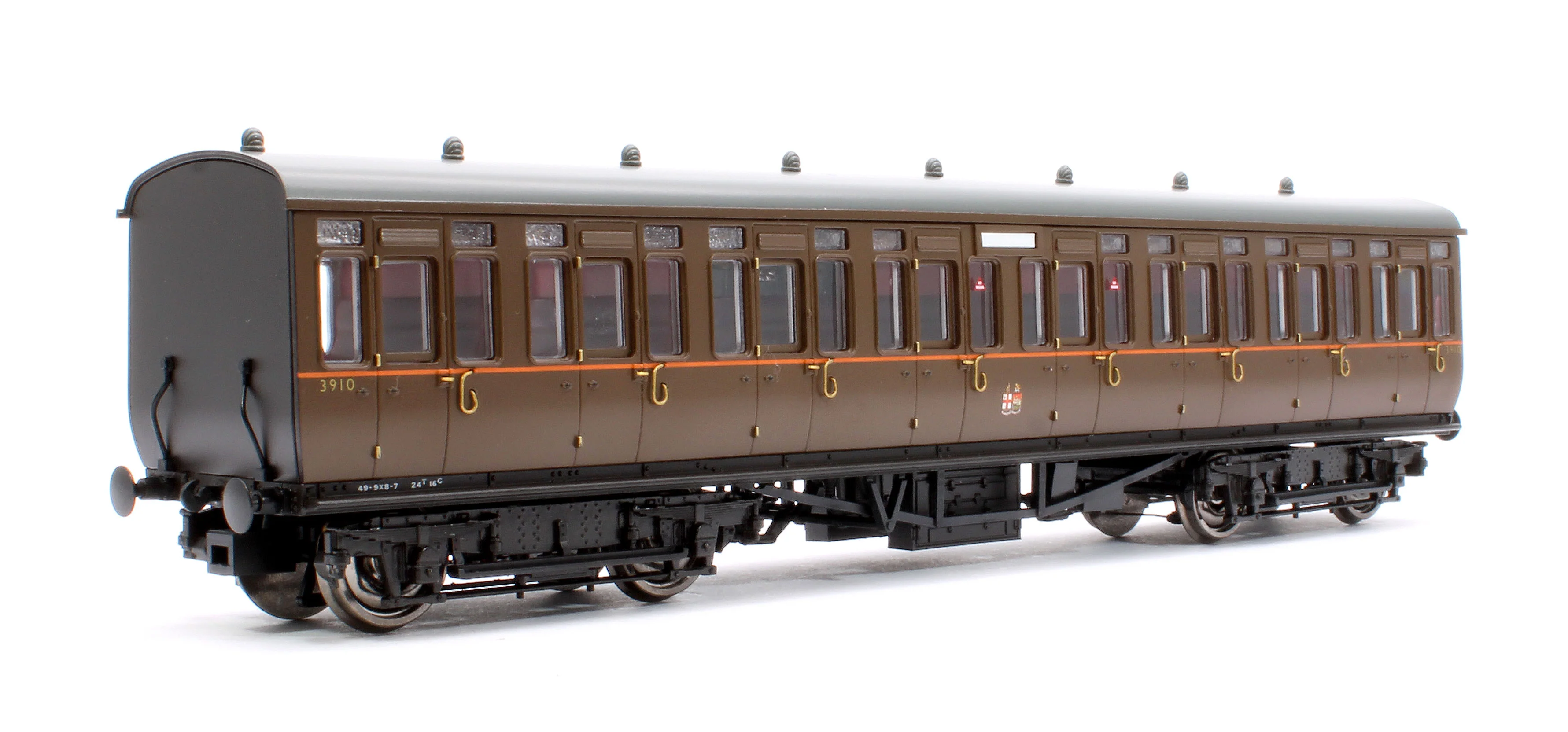 4P-020-412 GWR Toplight Mainline City GWR All Brown All Third 3910 Set 5