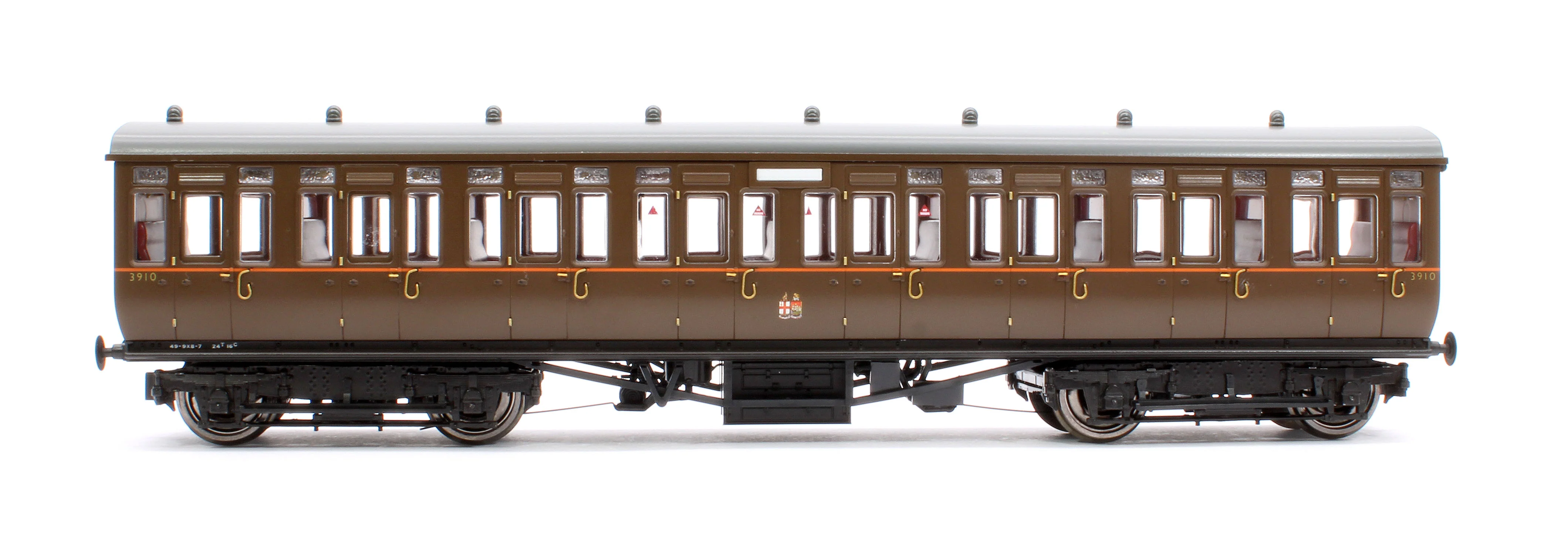 4P-020-412 GWR Toplight Mainline City GWR All Brown All Third 3910 Set 5 - Image 2