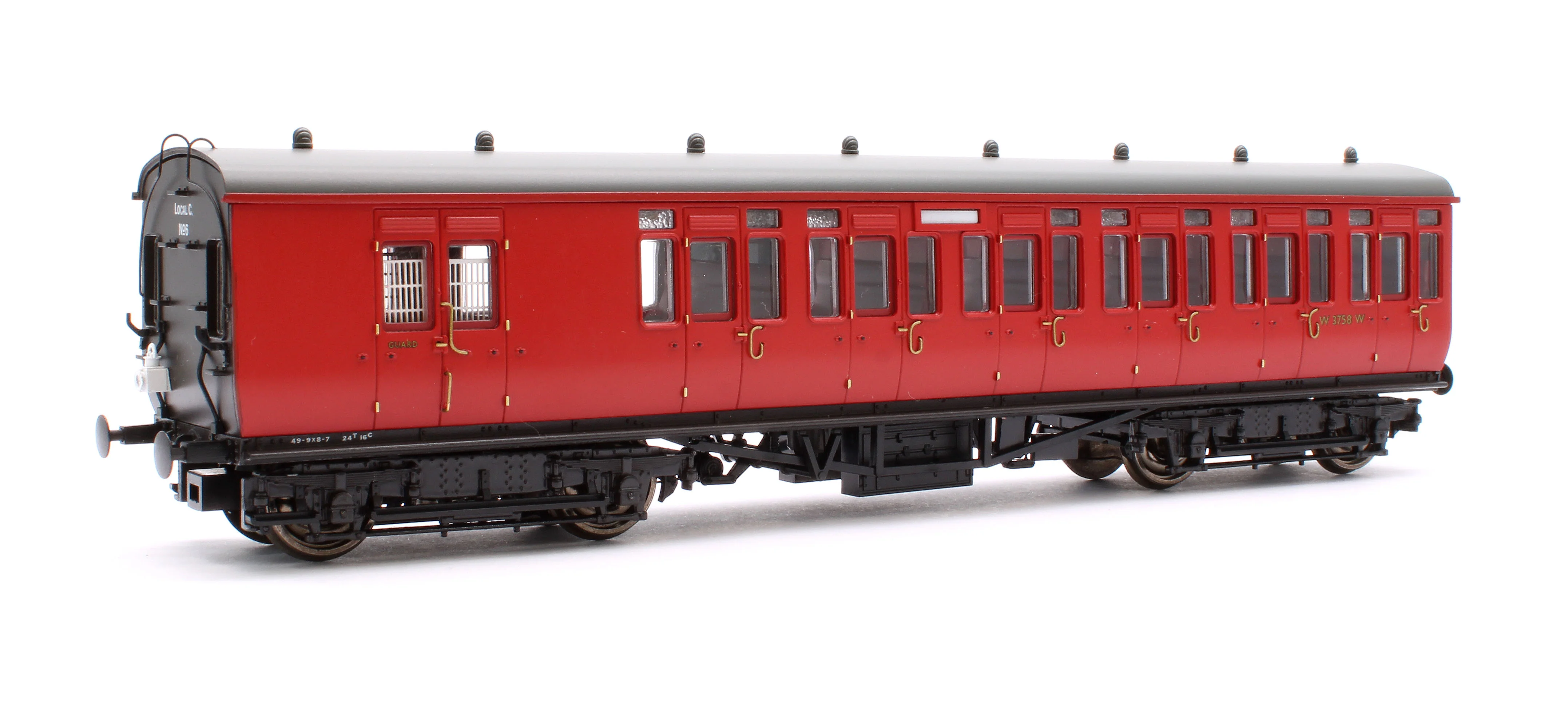 4P-020-502 GWR Toplight Mainline City BR Maroon Second Brake 3758 Set 6 - Image 3