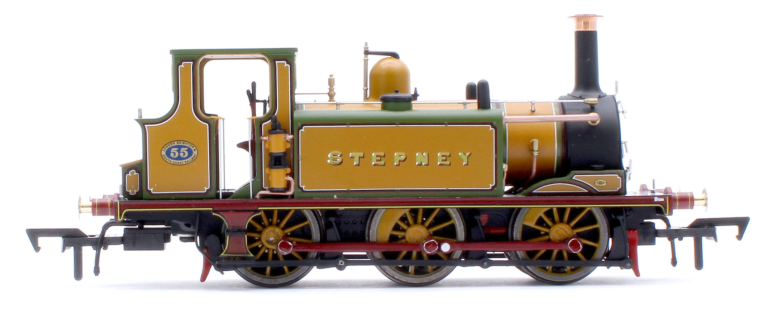 4S-010-015S Class A1 Terrier 0-6-0T LBSCR Improved Engine Green 'Stepney' '55' Steam Locomotive - DCC Sound - Image 6