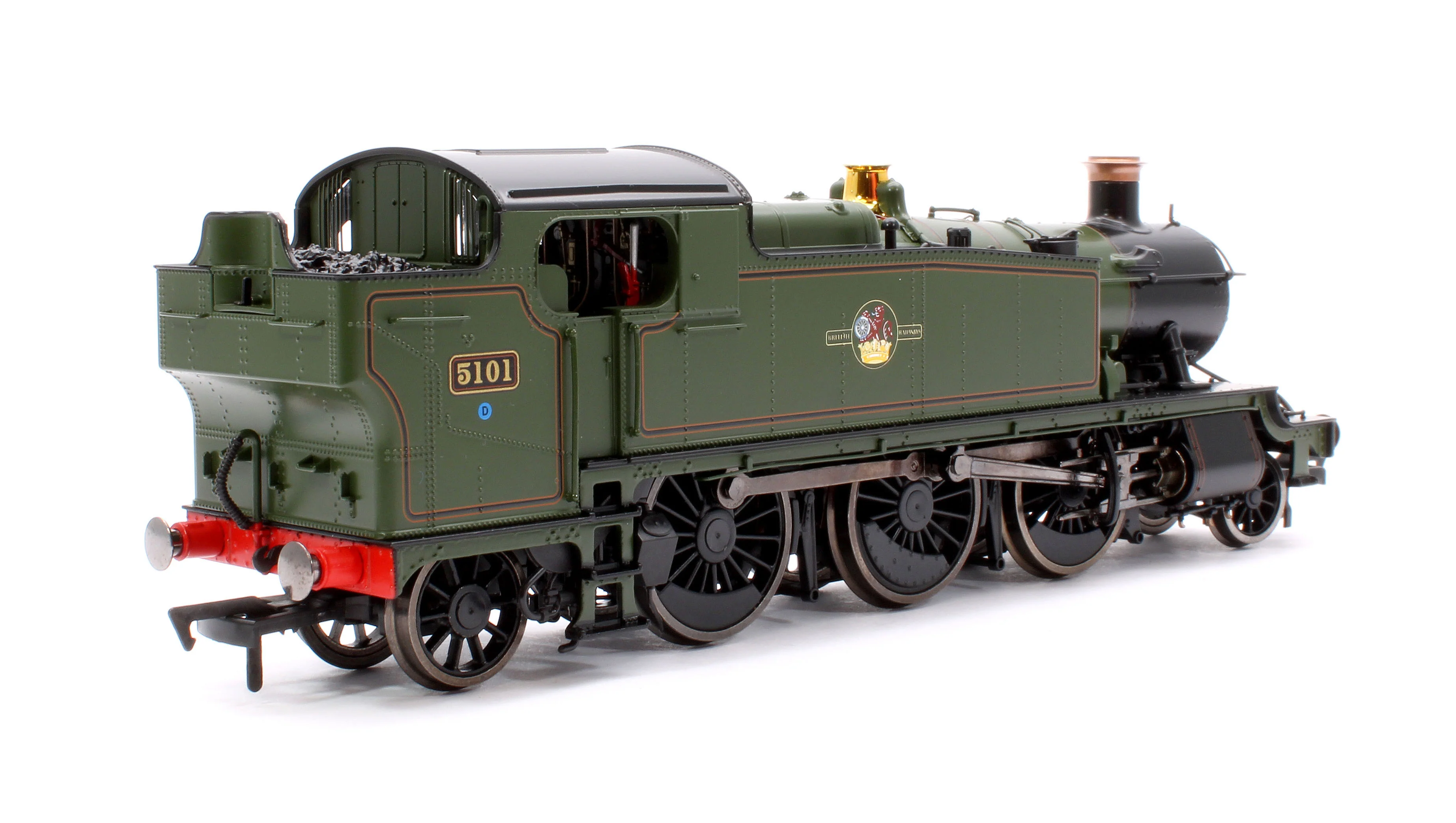 4S-041-015D Large Prairie 5101 Lined BR Green Late Crest Steam Locomotive - DCC Fitted - Image 3