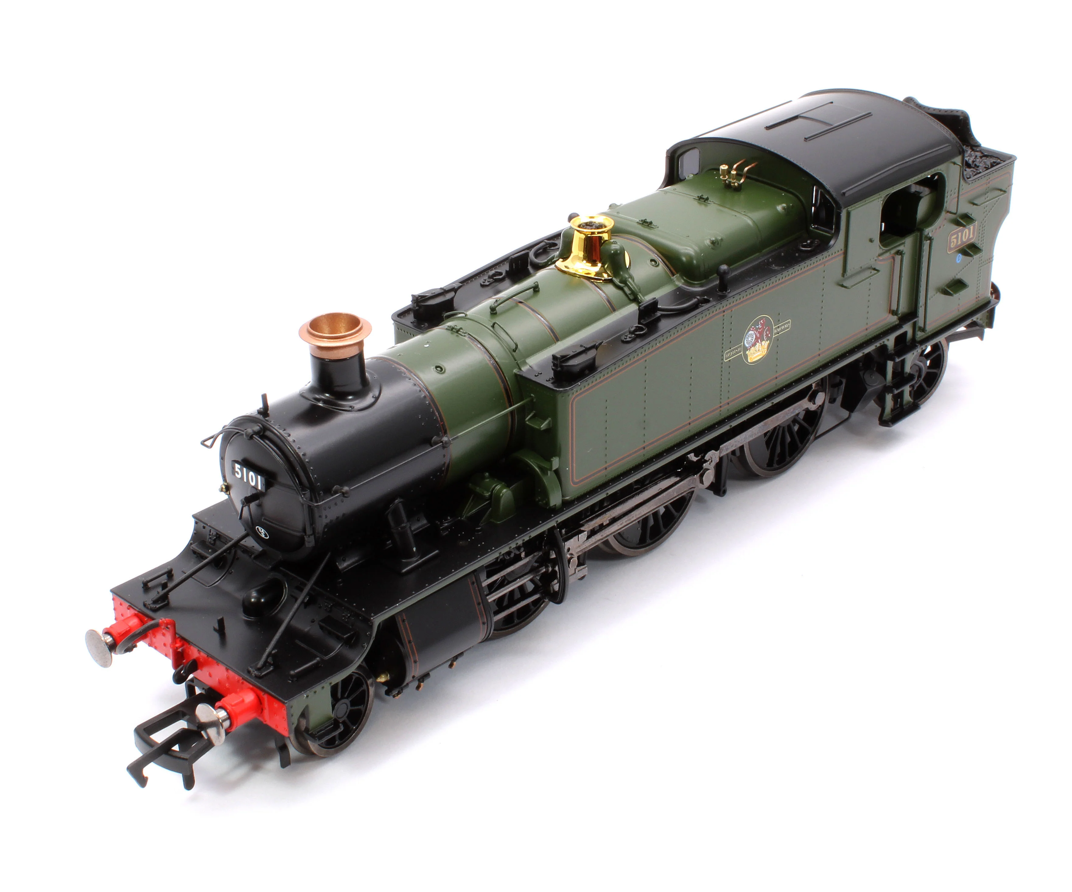 4S-041-015D Large Prairie 5101 Lined BR Green Late Crest Steam Locomotive - DCC Fitted - Image 9