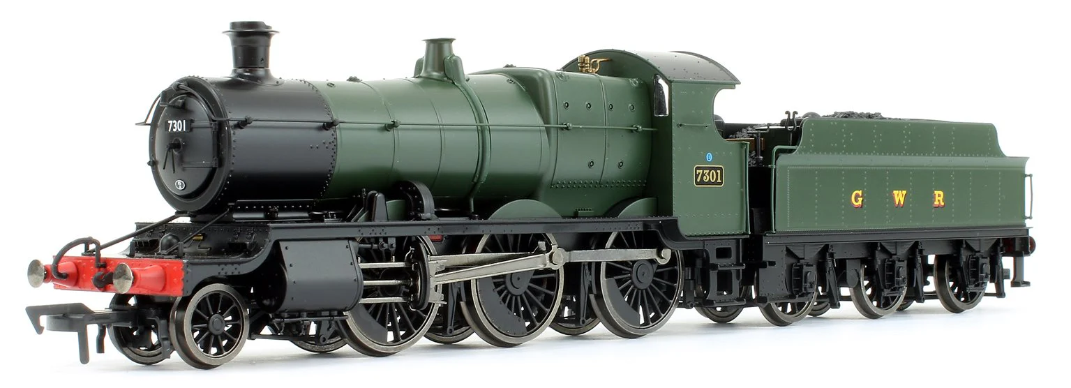 4S-043-003 GWR Mogul 2-6-0 Locomotive Green with GWR & BR Smoke Box Number Plate #7301