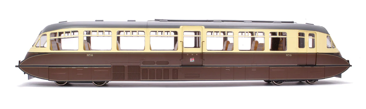 7D-011-003D Streamlined Railcar 16 Lined Chocolate & Cream GWR Twin Cities Diesel Locomotive - DCC Fitted - Image 2