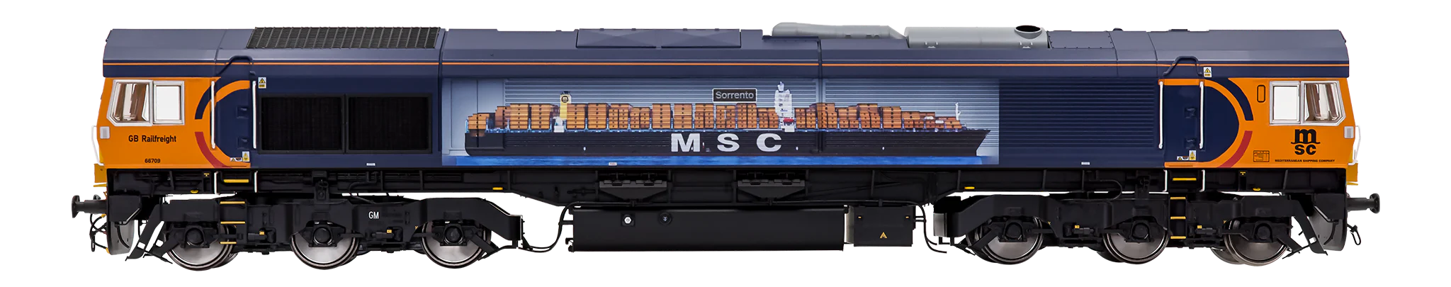 7D-066-003D Class 66 709 GBRF Sorrento MSC Livery Diesel Locomotive DCC Fitted - Image 3
