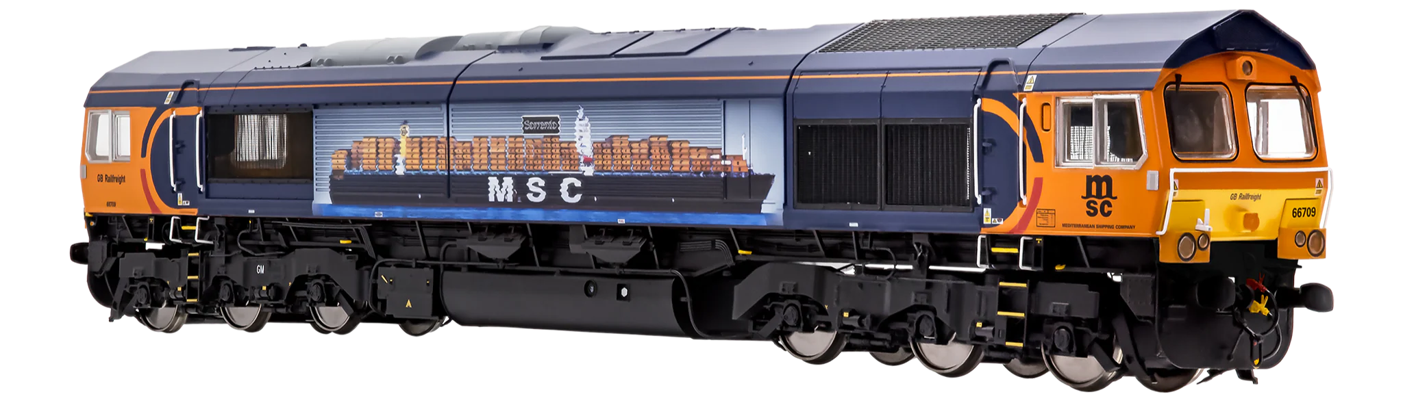 7D-066-003D Class 66 709 GBRF Sorrento MSC Livery Diesel Locomotive DCC Fitted - Image 4