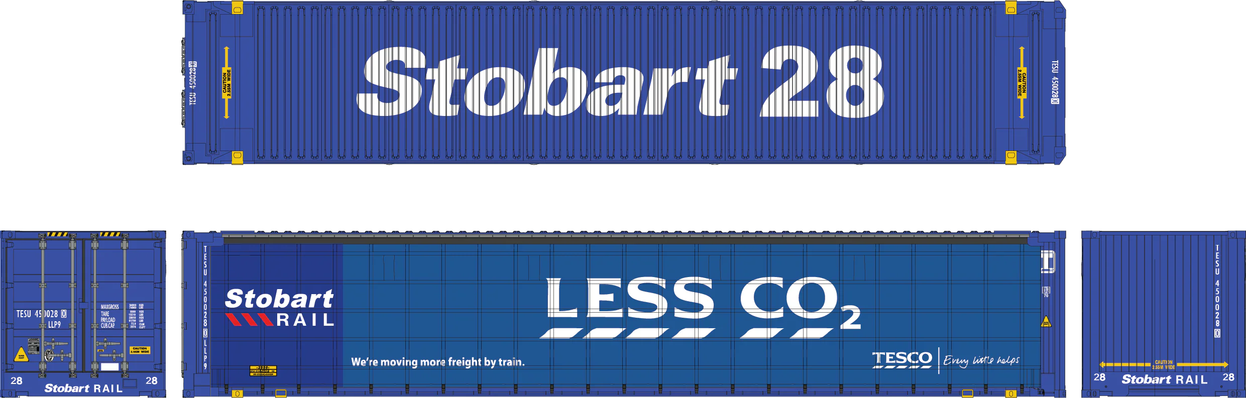 7F-028-801 45ft Curtain Side Container Tesco less CO2 TESU 450028 0 LLP9