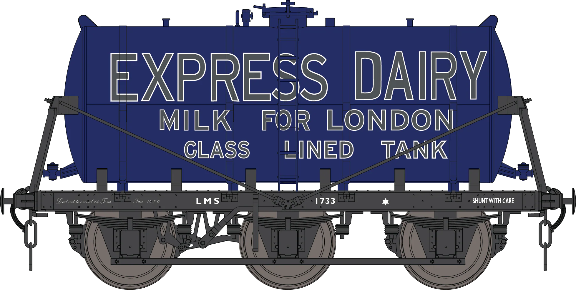 7F-031-011 6 Wheel Milk Tanker Express Dairies For London 1733