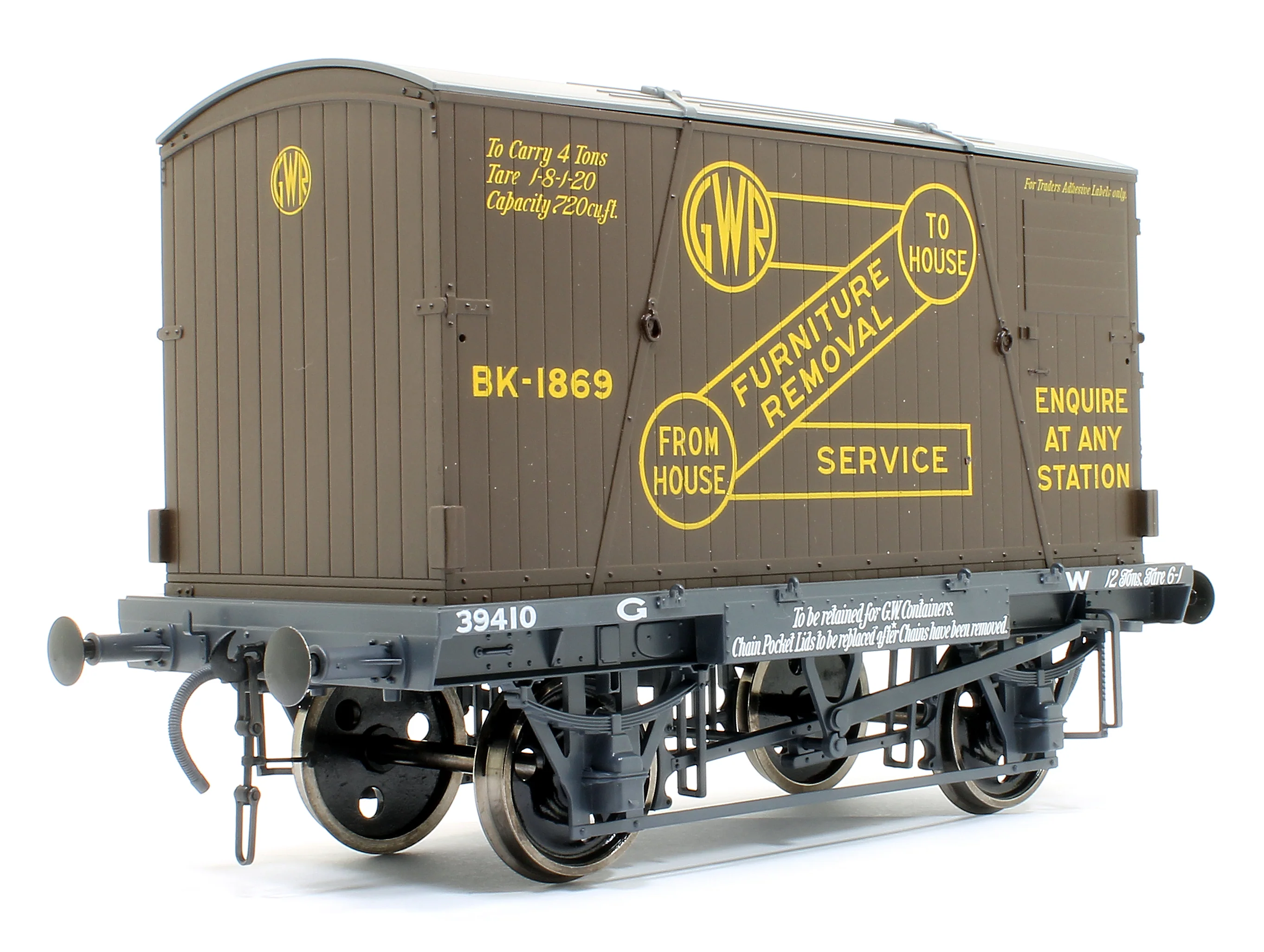7F-037-007 GWR Conflat 39410 BK2 Choc. Container BK-1869 - Image 2
