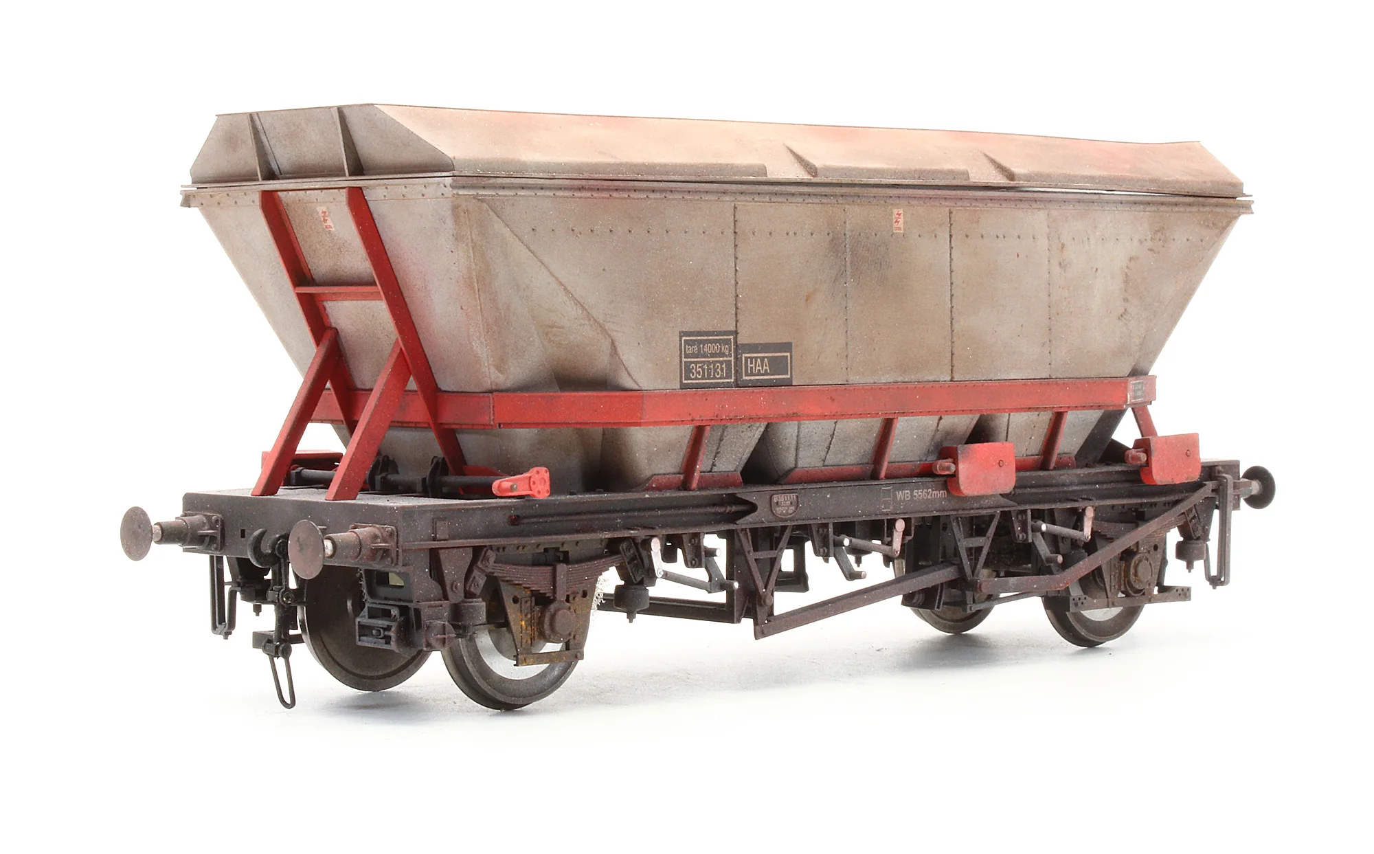 7F-048-100 Pre-Owned MGR HAA Coal Wagon (Red Cradle) with Top Skip #351131 - Custom Weathered