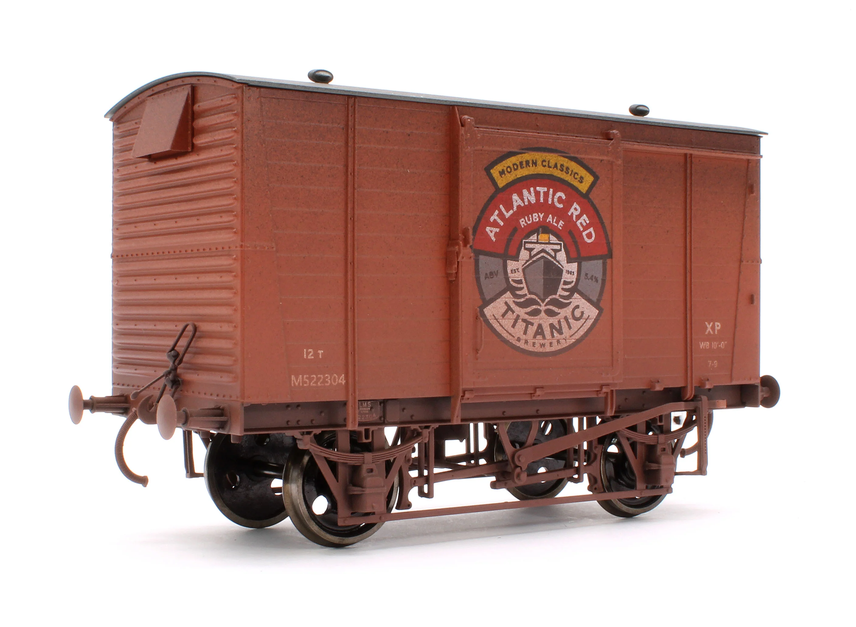 7F-065-005W LMS 12T Van Titanic Brewery Atlantic Red No.M522304 - Weathered