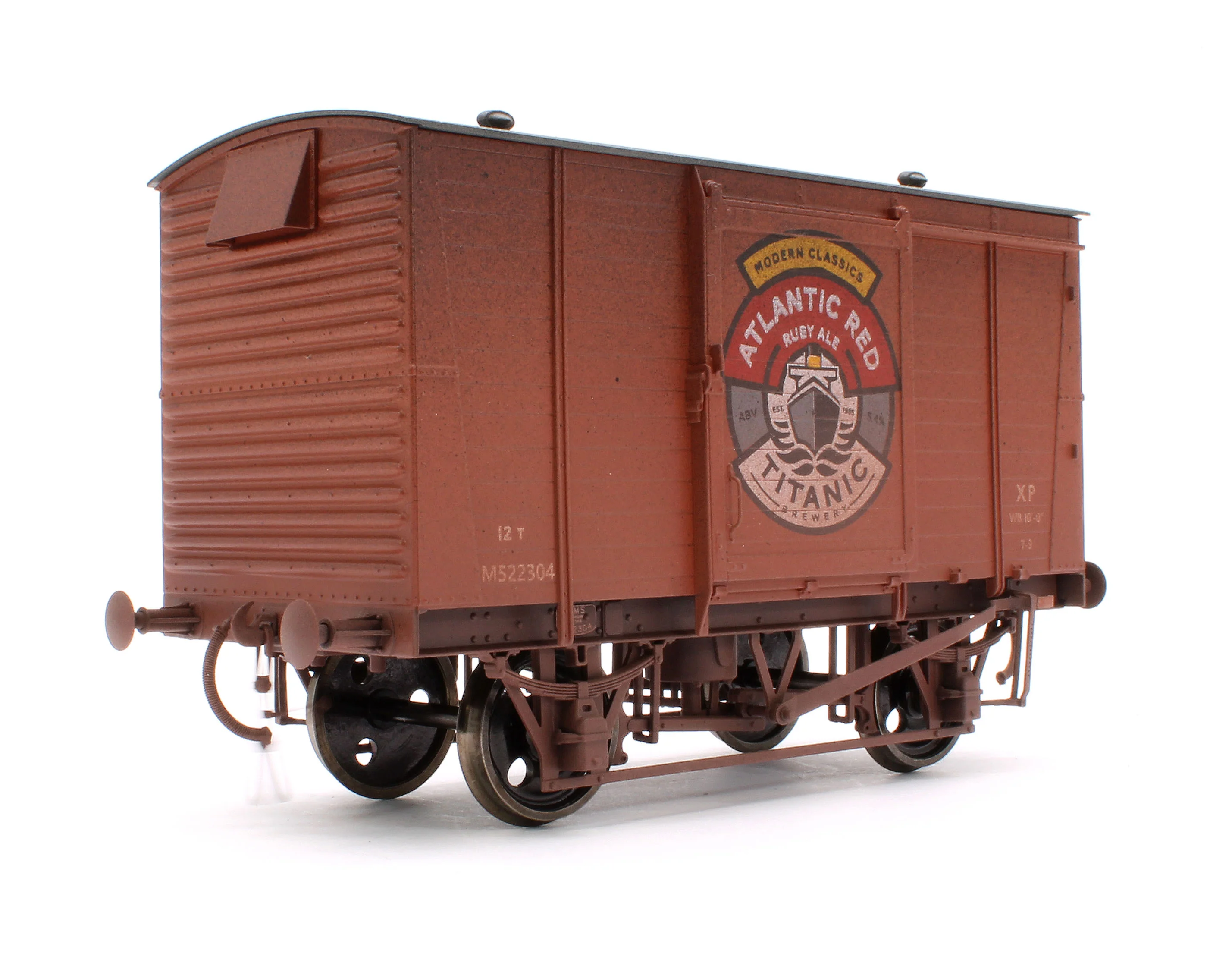 7F-065-005W LMS 12T Van Titanic Brewery Atlantic Red No.M522304 - Weathered - Image 3
