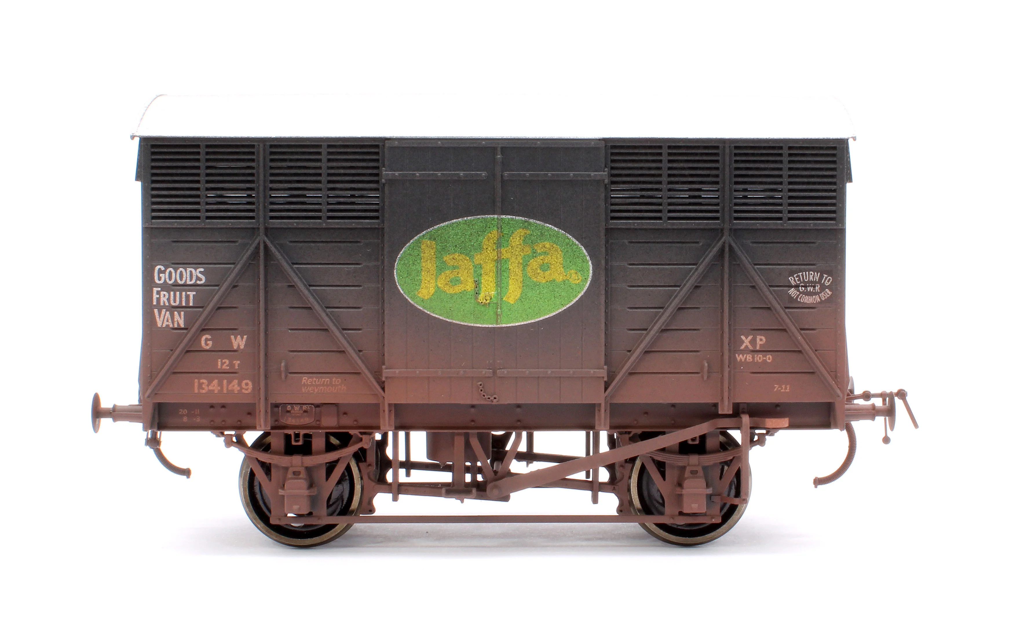 7F-067-003W 12T Great Western Fruit Van Jaffa No.134149 - Weathered - Image 2
