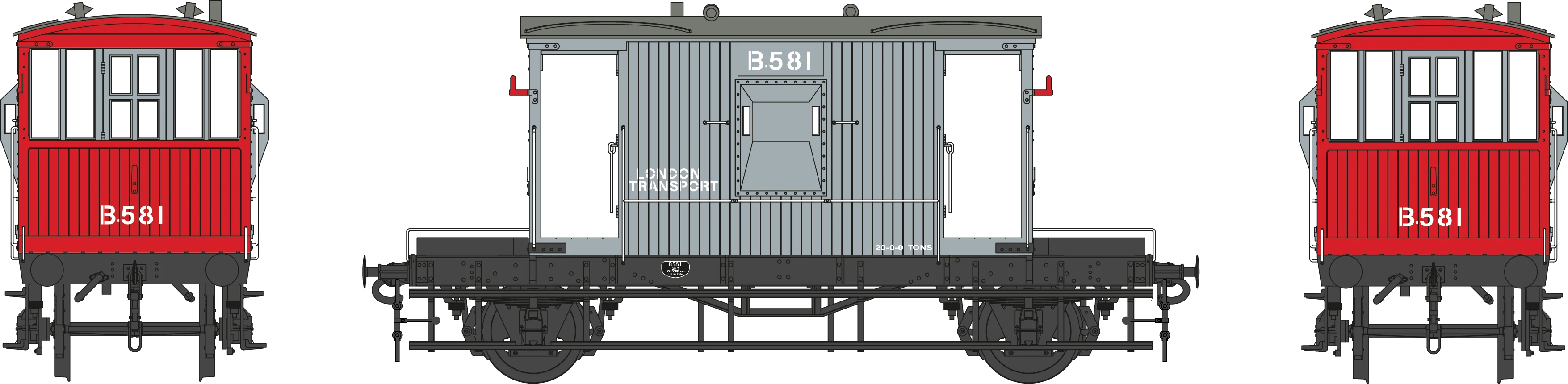 7F-200-023 BR 20T Brake Van London Transport Diagram 1/507 B.581 - Image 2