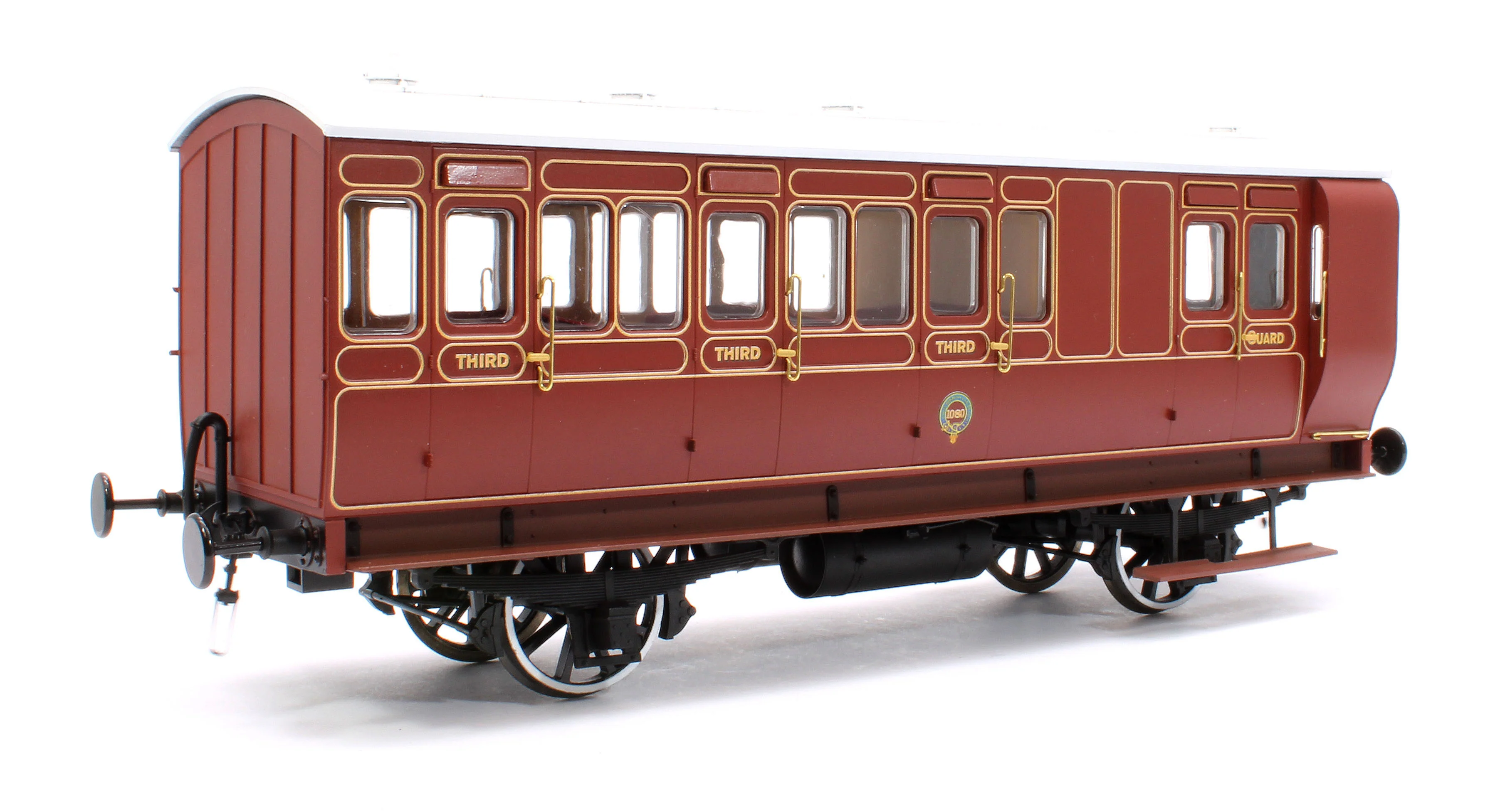 7P-020-580L Stroudley 4 Wheel Gas Lit Brake 3rd Lined Brown 891 (Light Bar Fitted) - Image 3