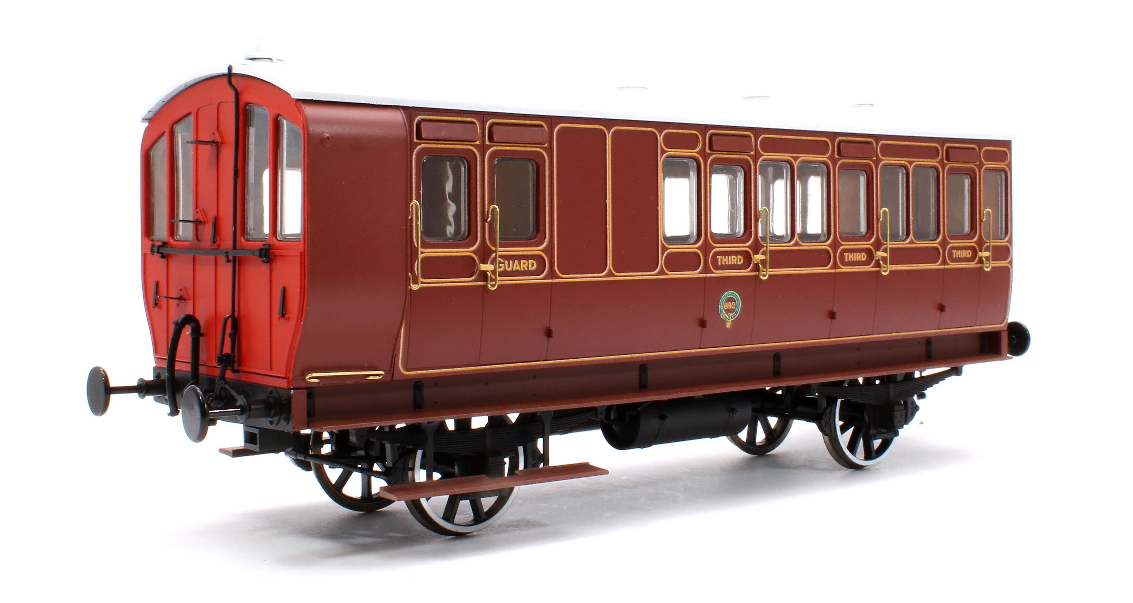 7P-020-581 Stroudley 4 Wheel Gas Lit Brake 3rd Lined Brown 892