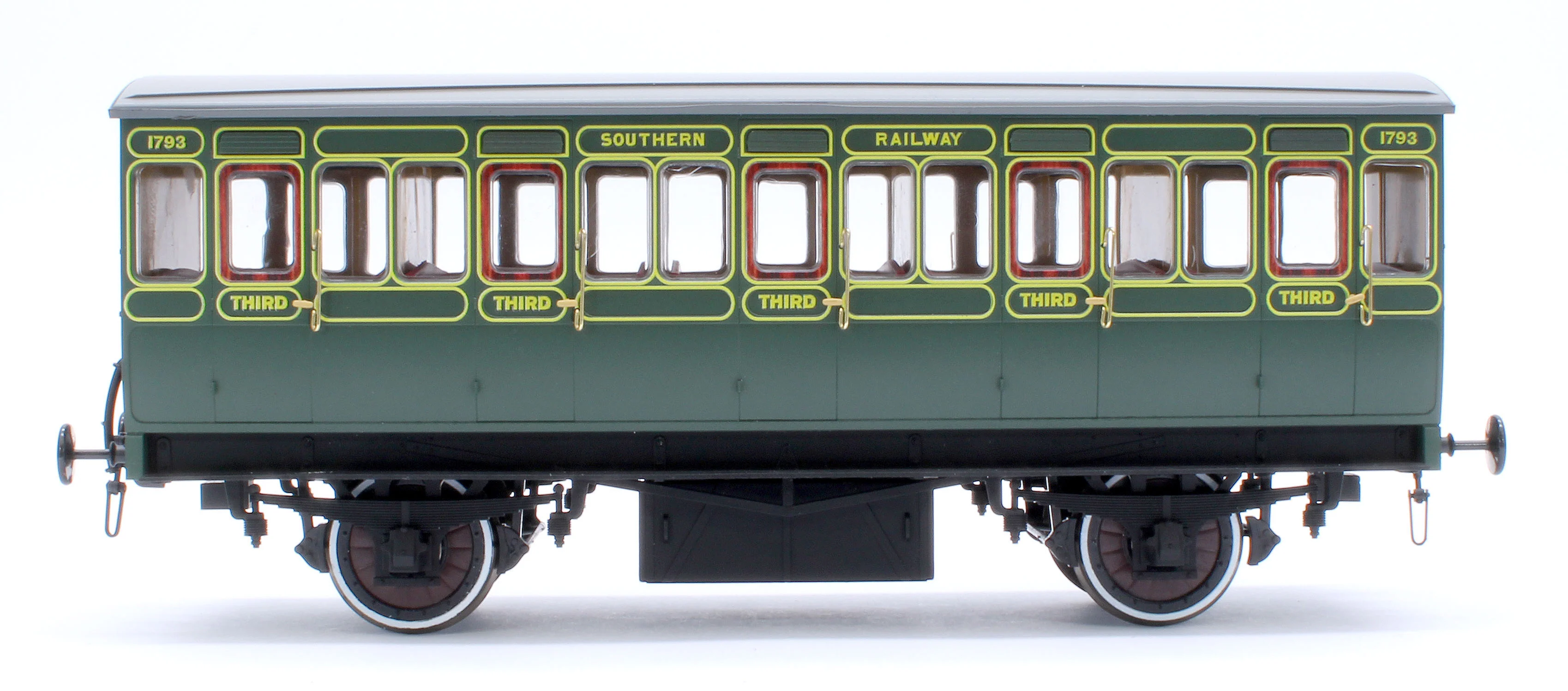 7P-020-651D Stroudley 4 Wheel Electrically Lit All 3rd Southern Lined Green 1793 - DCC & Light Bar Fitted - Image 2