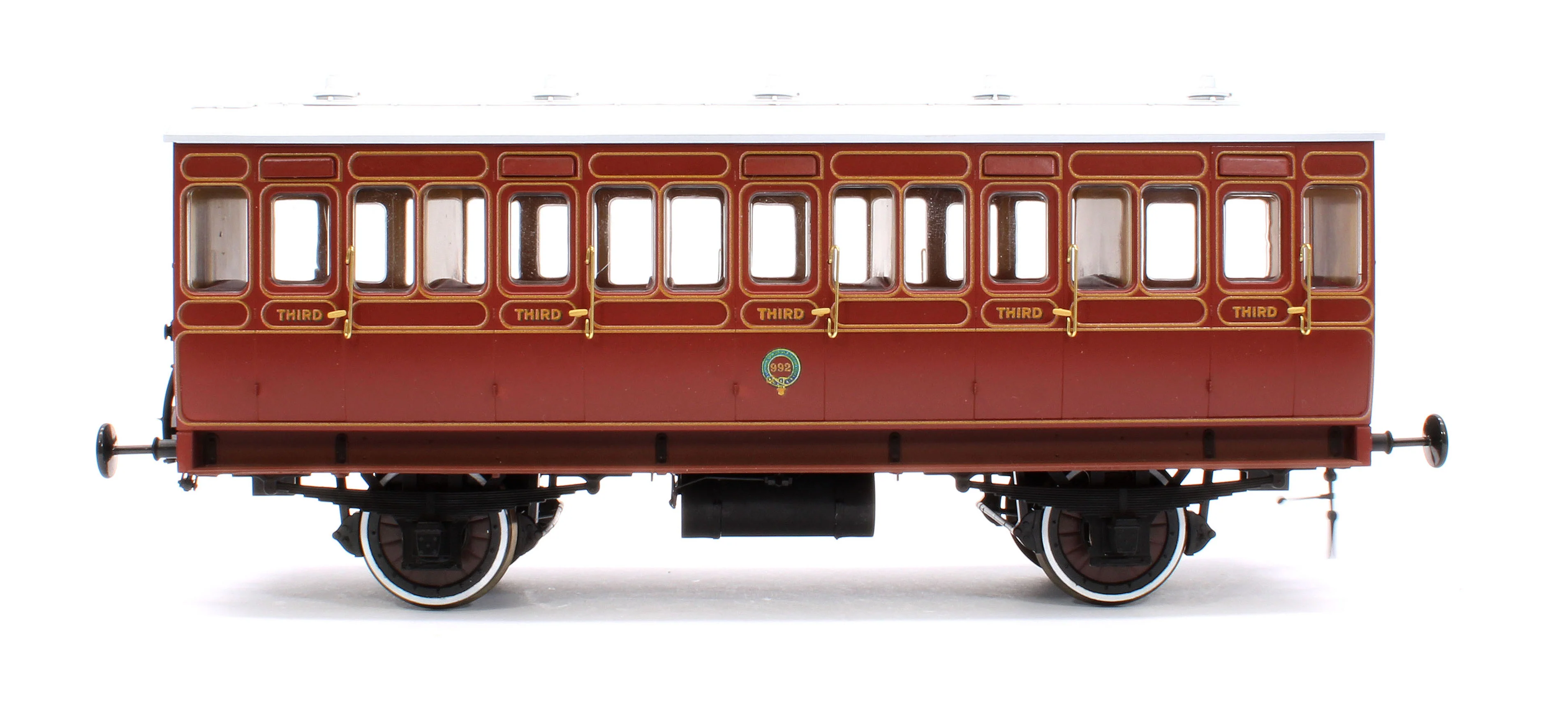 7P-020-680L Stroudley 4 Wheel Gas Lit 3rd Lined Brown 992 (Light Bar Fitted) - Image 2