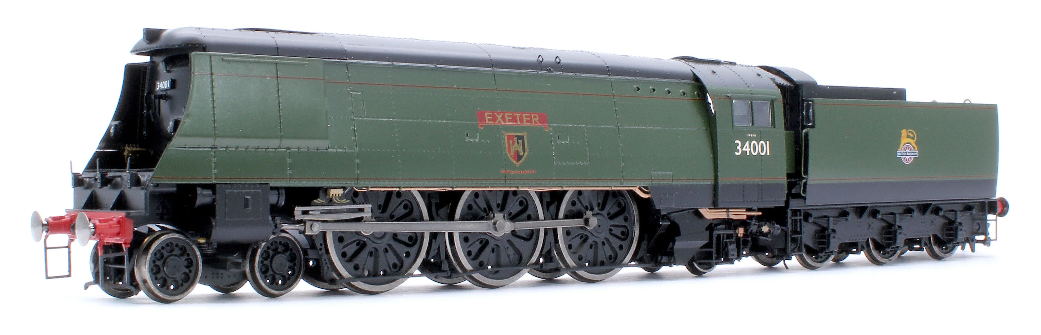 BL-002-005 Black Label West Country Exeter 34001 B.R. Green Early Crest Steam Locomotive - DCC Sound & Smoke