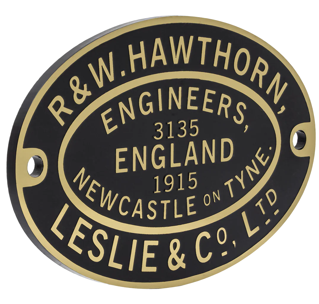 Plate-HL-3135T Hawthorn Leslie Worksplate Third Size Replica – 3135 Invincible