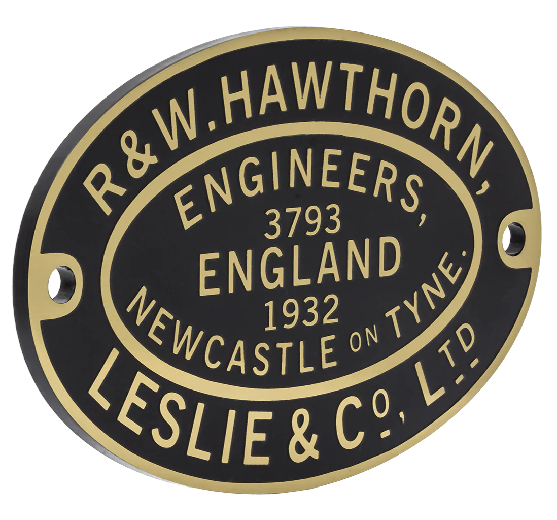 Plate-HL-3793T Hawthorn Leslie Worksplate Third Size Replica – 3793 Faraday
