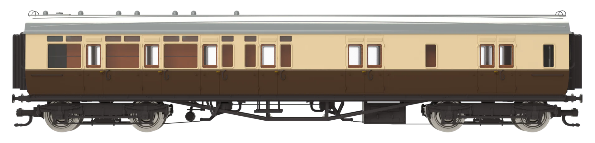4P-021-204 GWR Corridor Toplight 1930 Chocolate & Cream Twin Cities Brake Third LH 3598 - Image 2