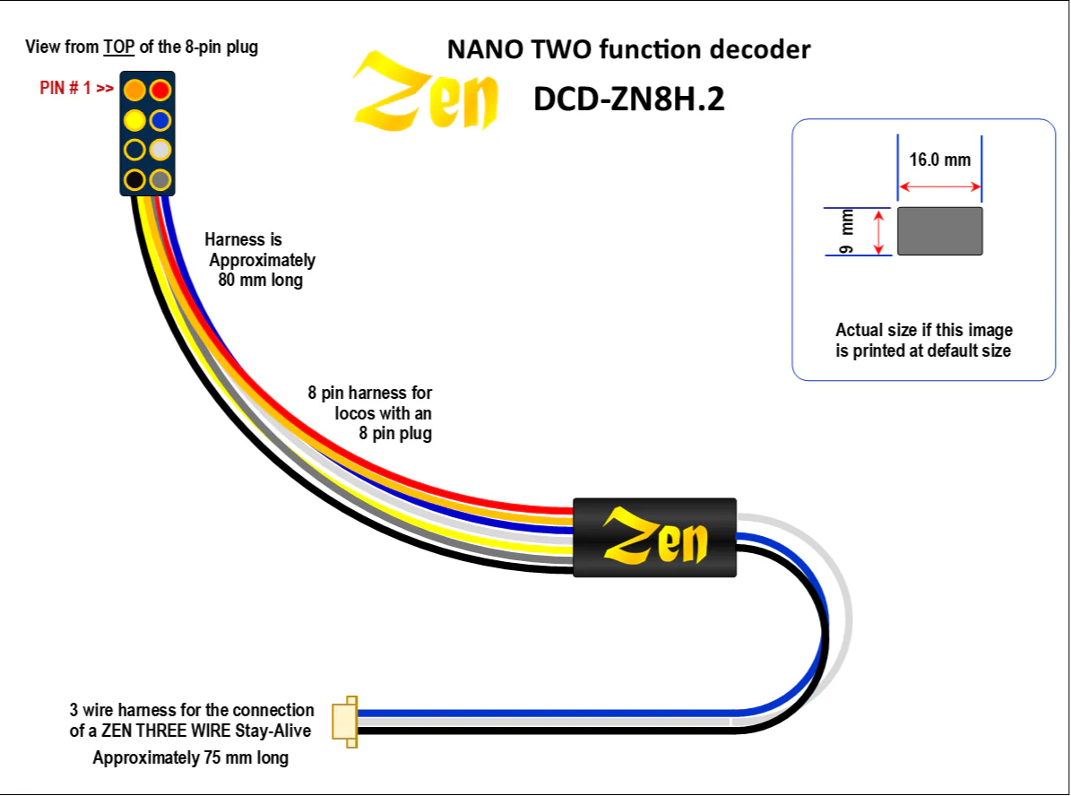 DCD-VP-ZN8H.2 Zen Blue+ Decoder: 8 Pin NANO Wired 2 Function (5-pack) - Image 2