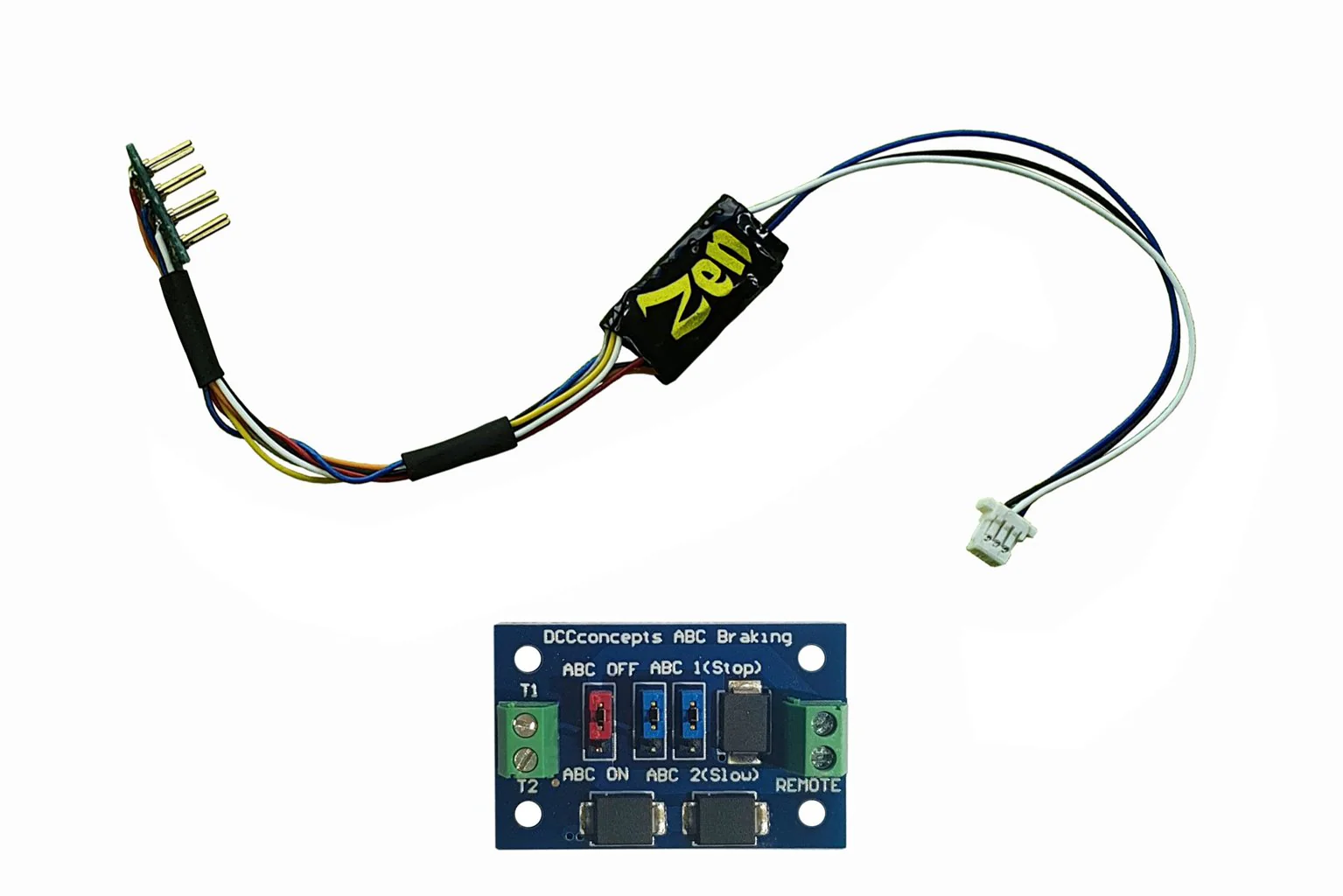 DCD-ZN8H.2A Zen Black Decoder: Super THIN NANO 8 Pin with harness – 2 Function. Includes 1x ABC module
