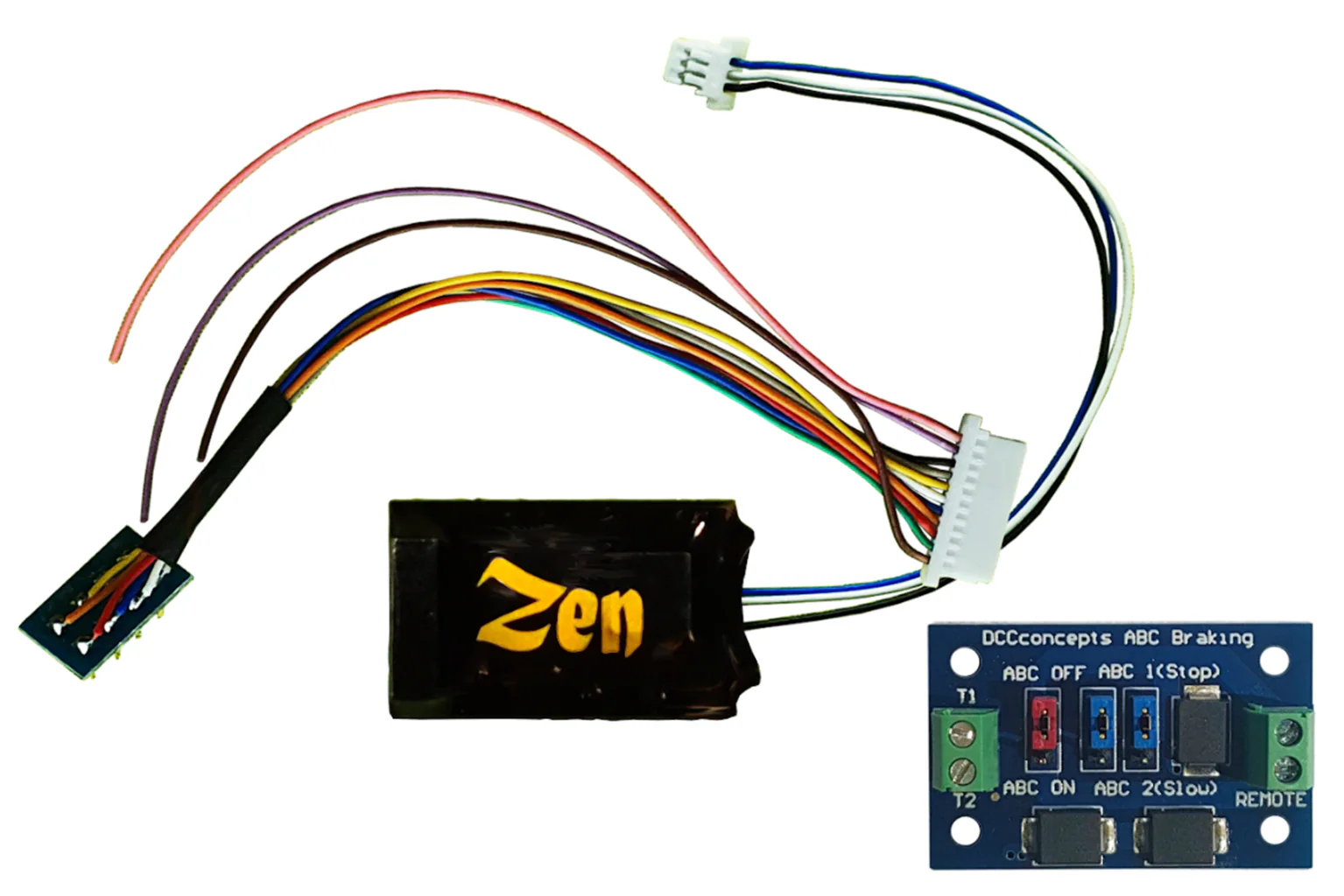 DCD-ZNM.HP.6A Zen Black Decoder. Midi-sized decoder with 8-pin harness. High Power. 6 Functions. Includes 1x ABC module