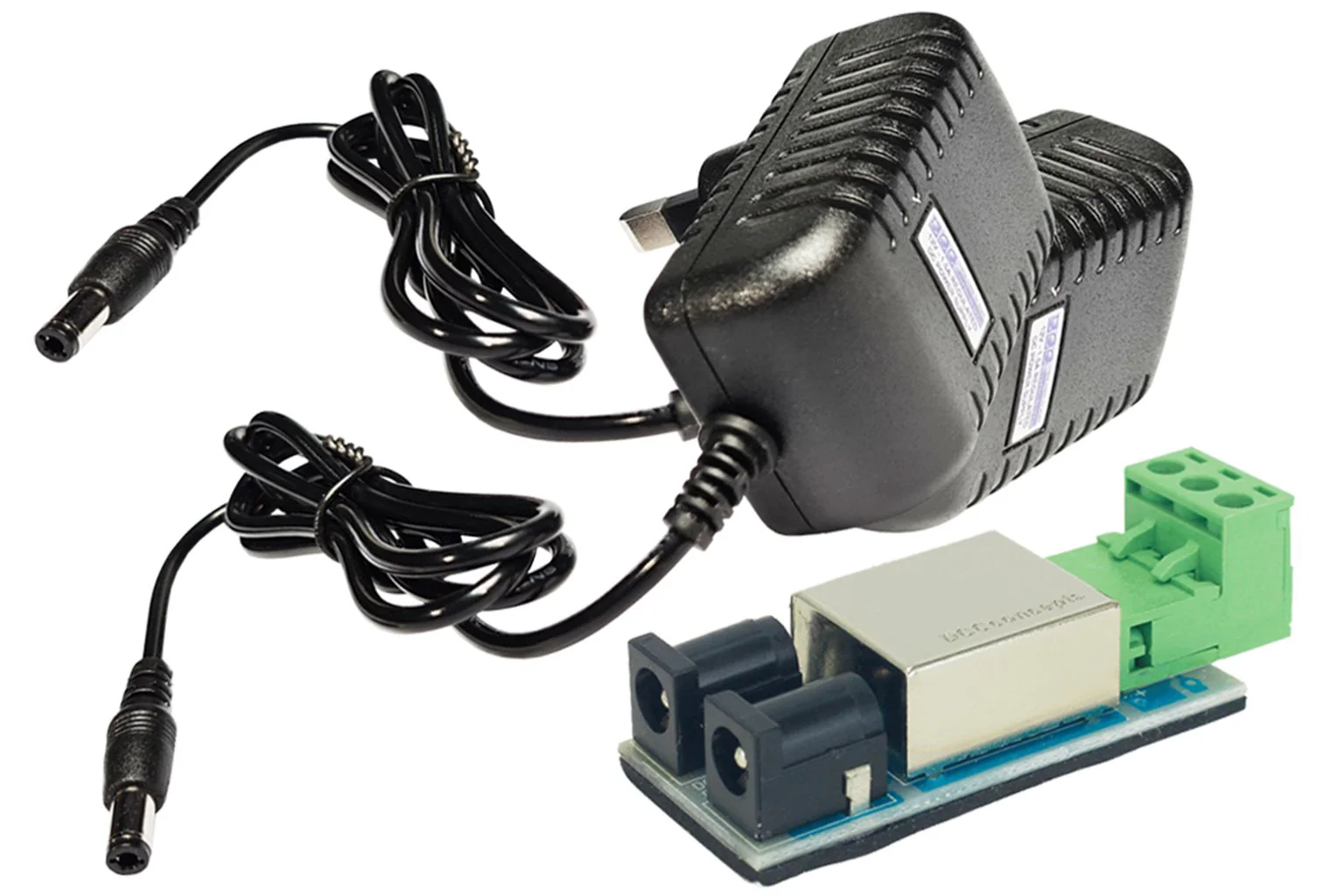 DCP-SPS12 12v DC Split Power Supply Kit with PCB and Wall Plugs