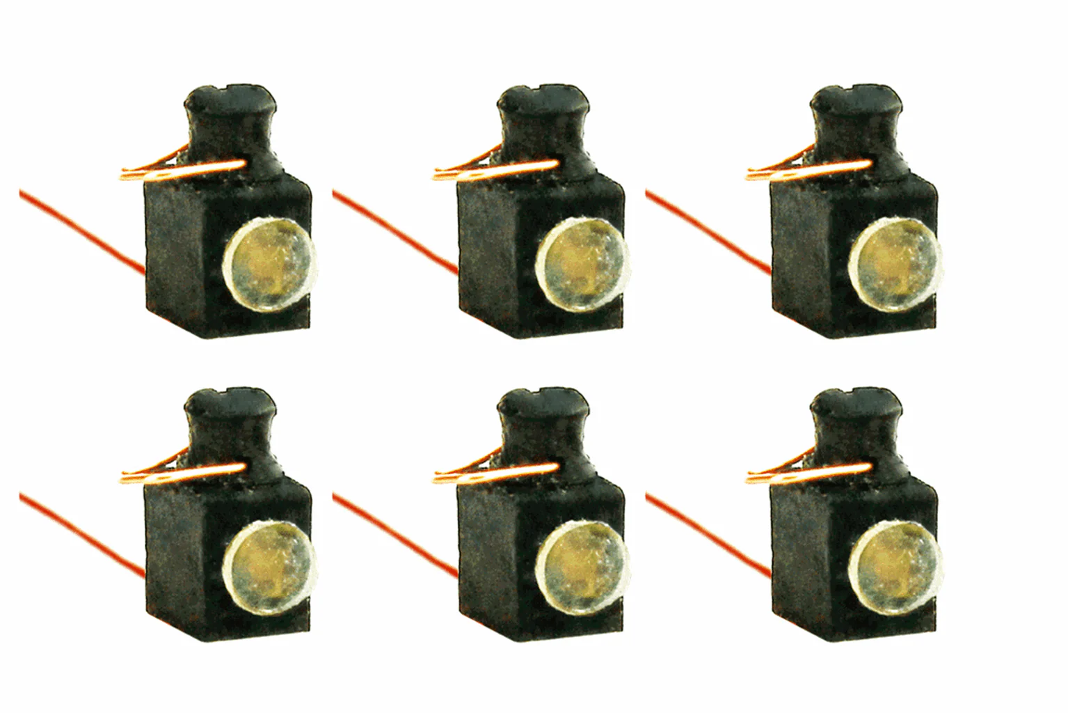 DML-LLBWH Working Loco Lamps LMS/BR (4mm Scale) White (6 Pack)