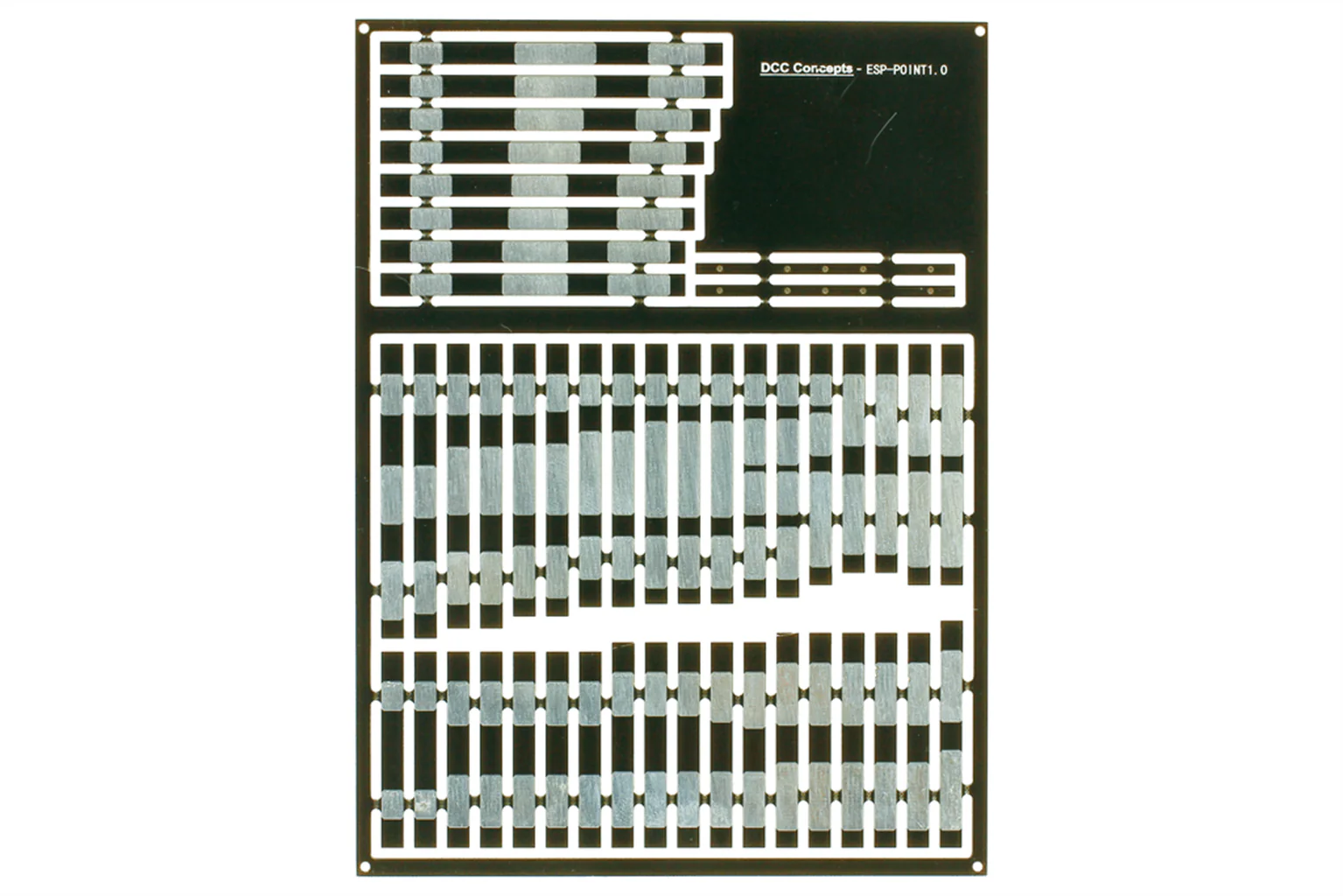 ESP-POINT1.0 Pre-Etched Sleepers 1.0mm (4mm scale) B9 to A5 Points