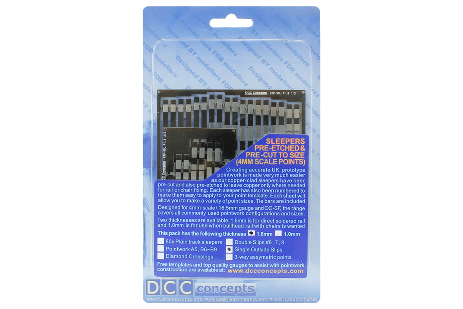 ESP-SSLIP1.6 Pre-Etched Sleepers 1.6mm (4mm scale) Outside Slips - Image 2