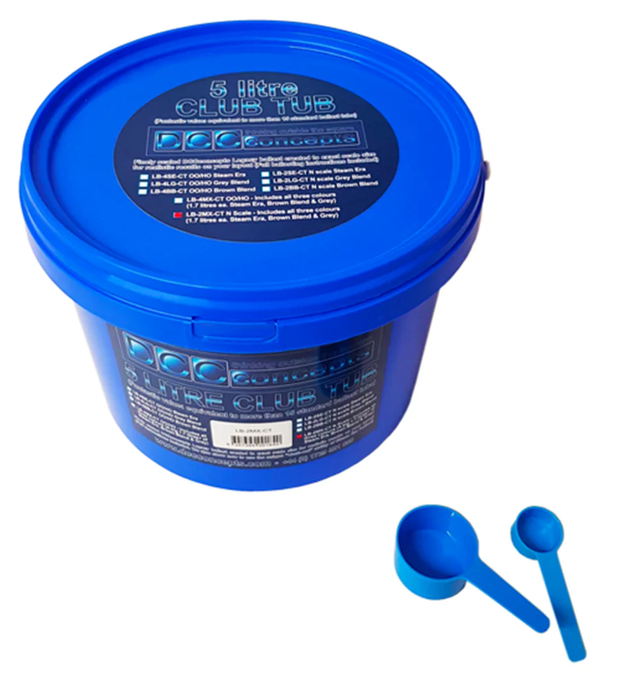 LB-4MX-CT 5 Litre Club Tub of OO/HO scale Ballast. Mixed Colour