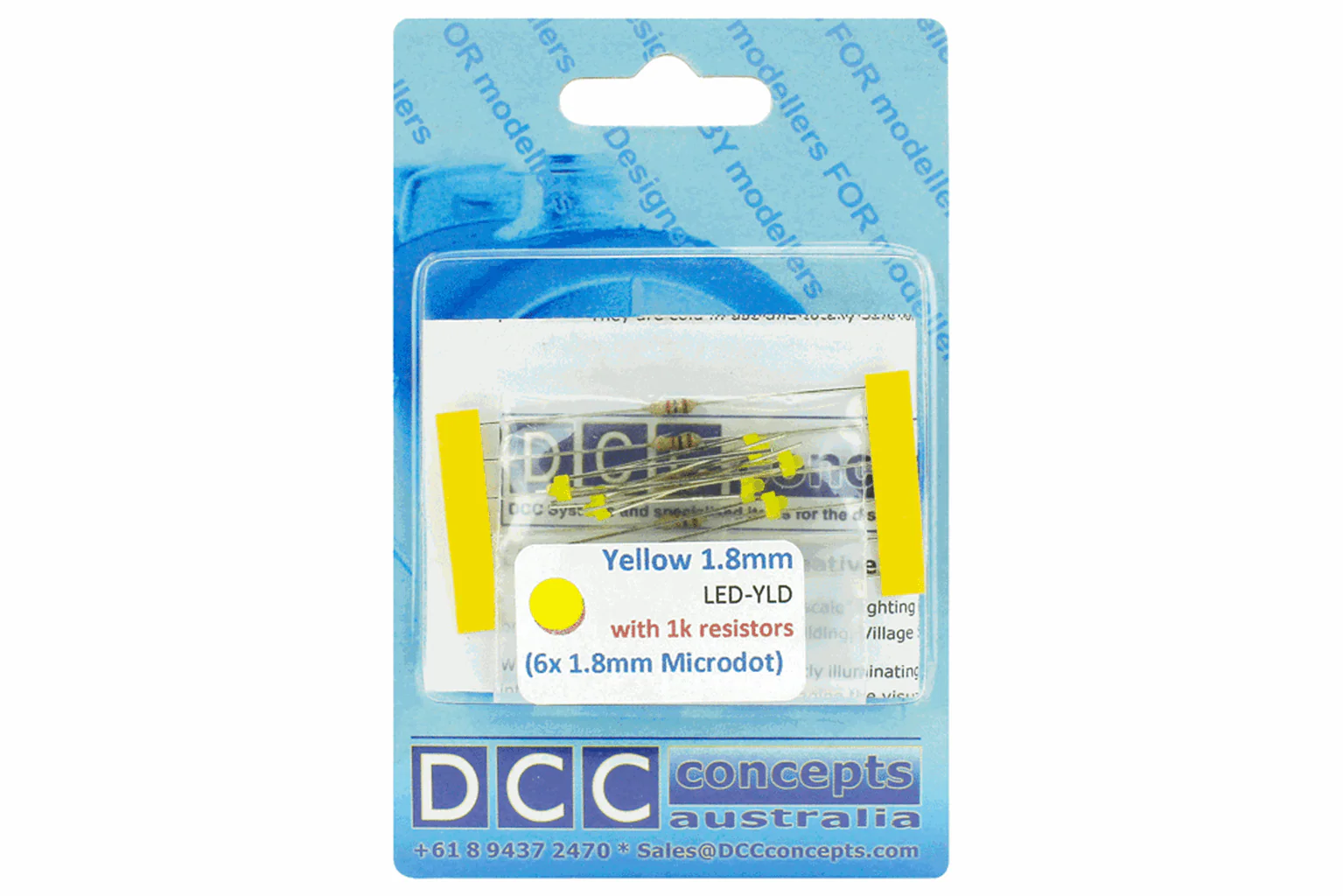 LED-YLD Panel Dot Type 6x 1.8mm (w/resistors) Yellow - Image 2