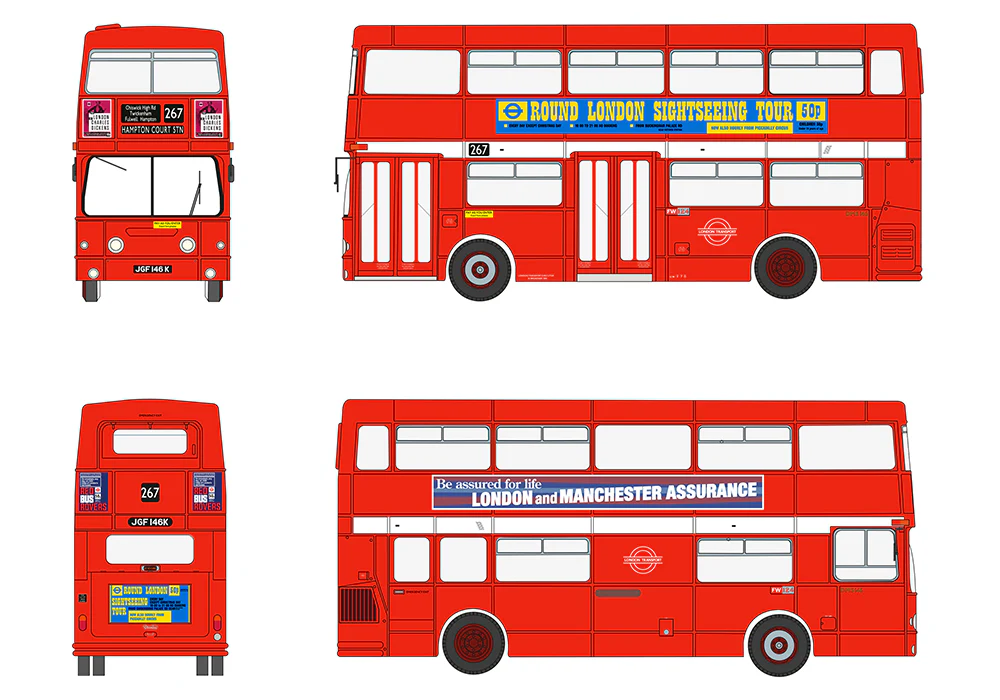 E43002 Daimler Fleetline DMS146 London Transport Route 267 Hampton Court Stn