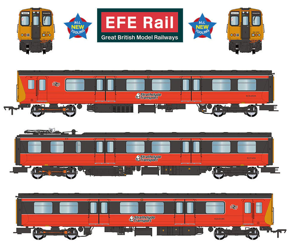 E81010 Class 314 3-Car EMU 314202 BR Strathclyde PTE Orange & Black
