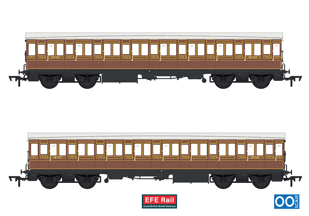 E86026 54ft non-Corridor Third LBSCR Raw Umber No.2186