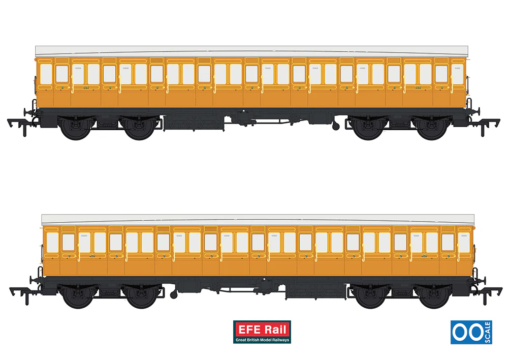 E86032 54ft non-Corridor Third Lined Teak No.421