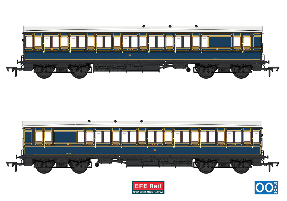 E86035 54ft non-Corridor Brake Third S&DJR Lined Blue No.134