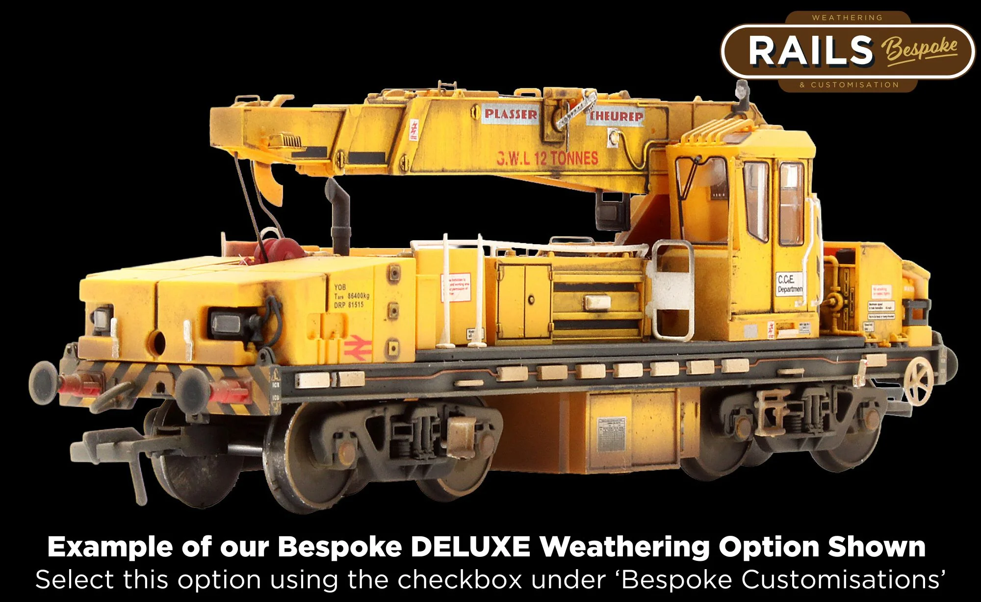 E87108 Plasser 12T YOB Diesel-Hydraulic Crane DRP81515 BR Departmental Yellow - Image 10