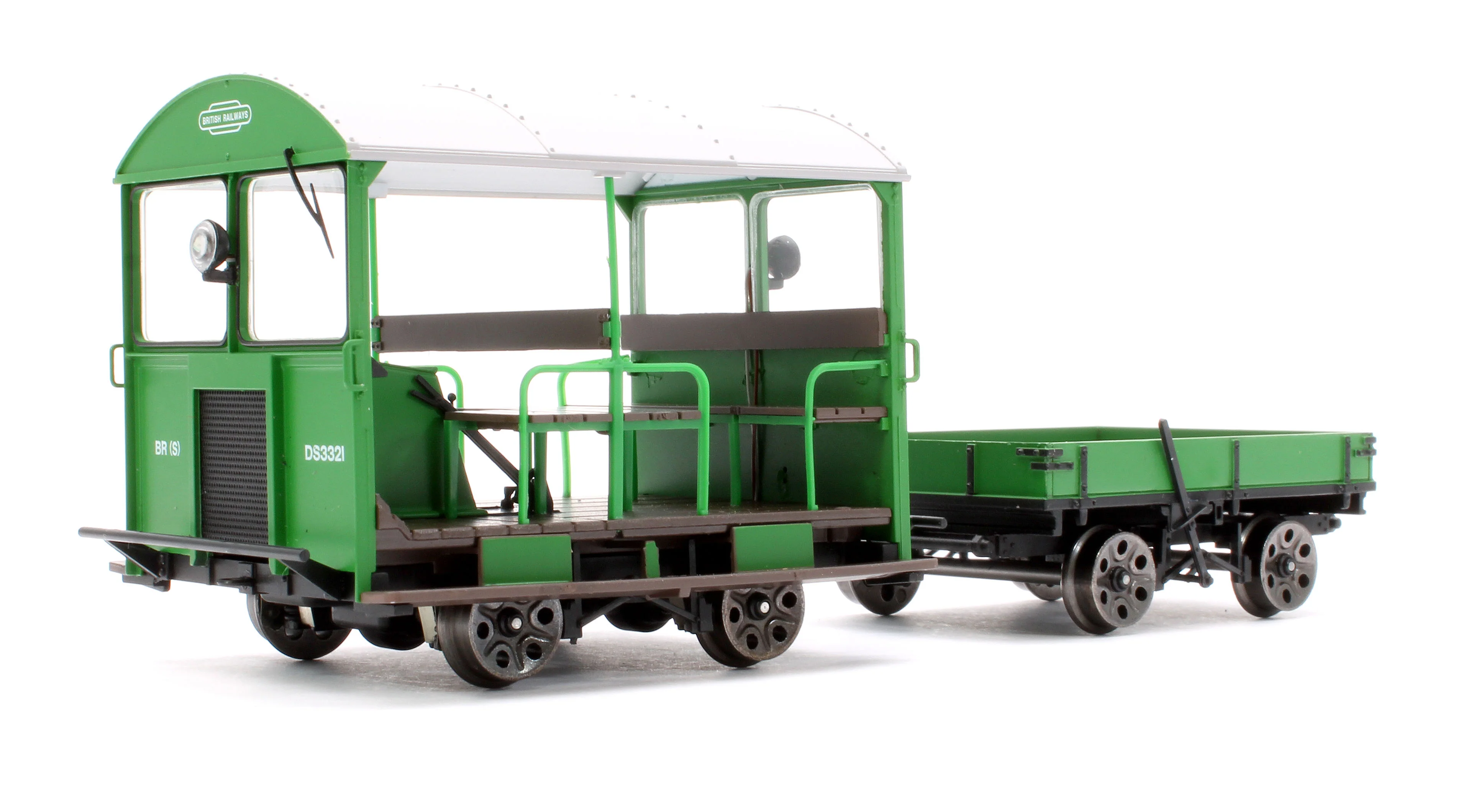 E1017 Wickham Trolley & Trailer, BR (SR) Green DS3321
