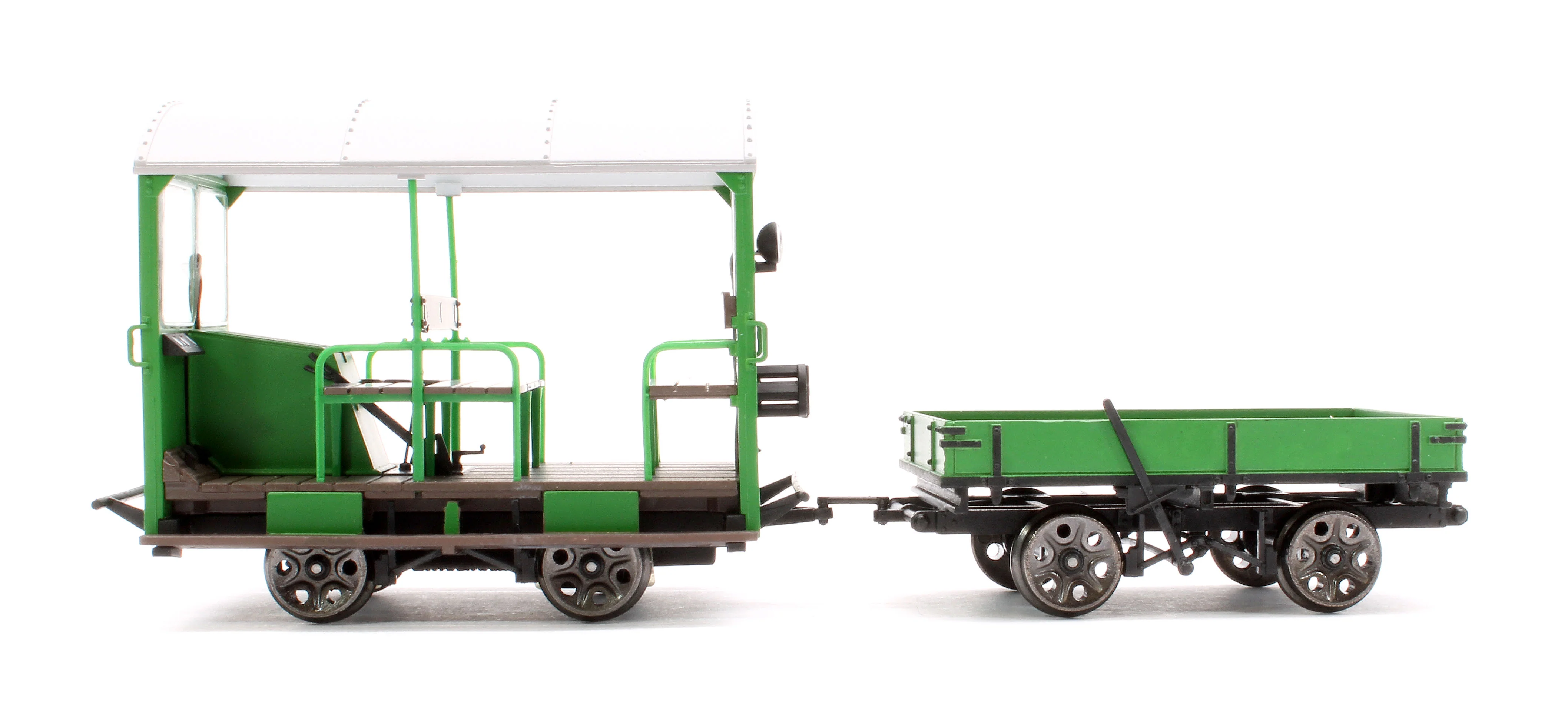E1017U Wickham Trolley & Trailer, BR (SR) Green Un-numbered - Image 2