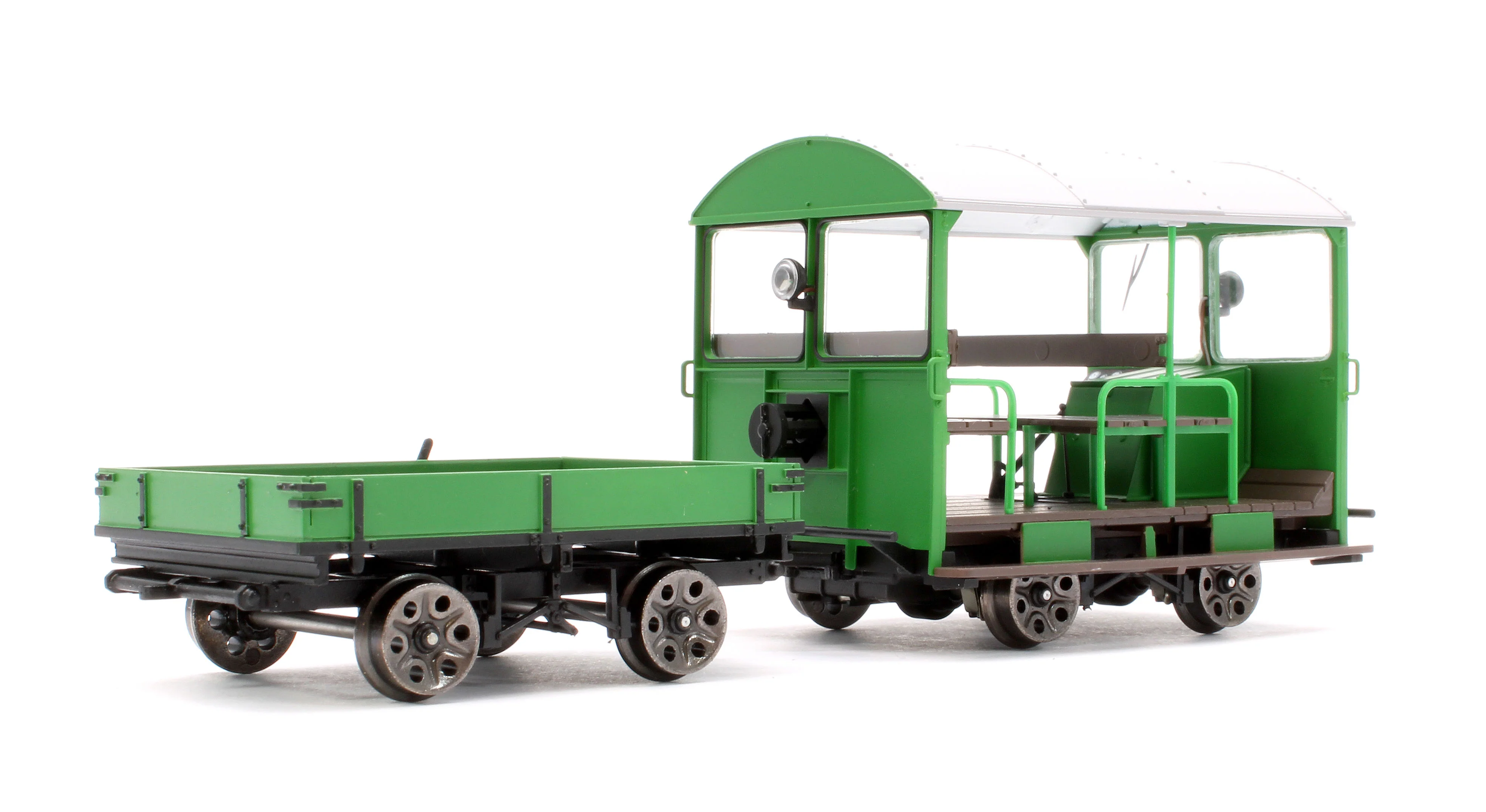 E1017U Wickham Trolley & Trailer, BR (SR) Green Un-numbered - Image 3