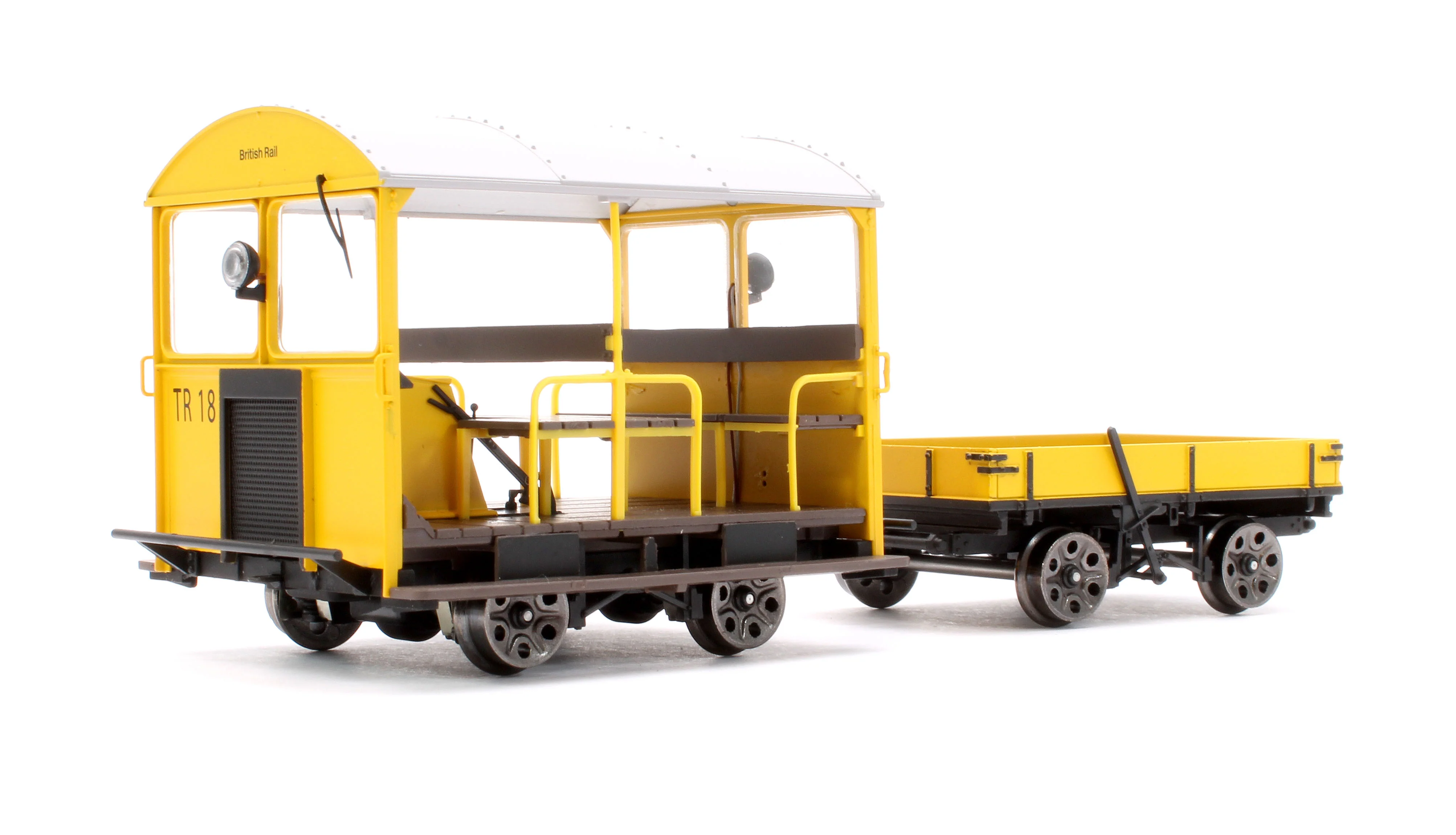 E1018S Wickham Trolley & Trailer, BR Yellow TR18 - DCC Sound