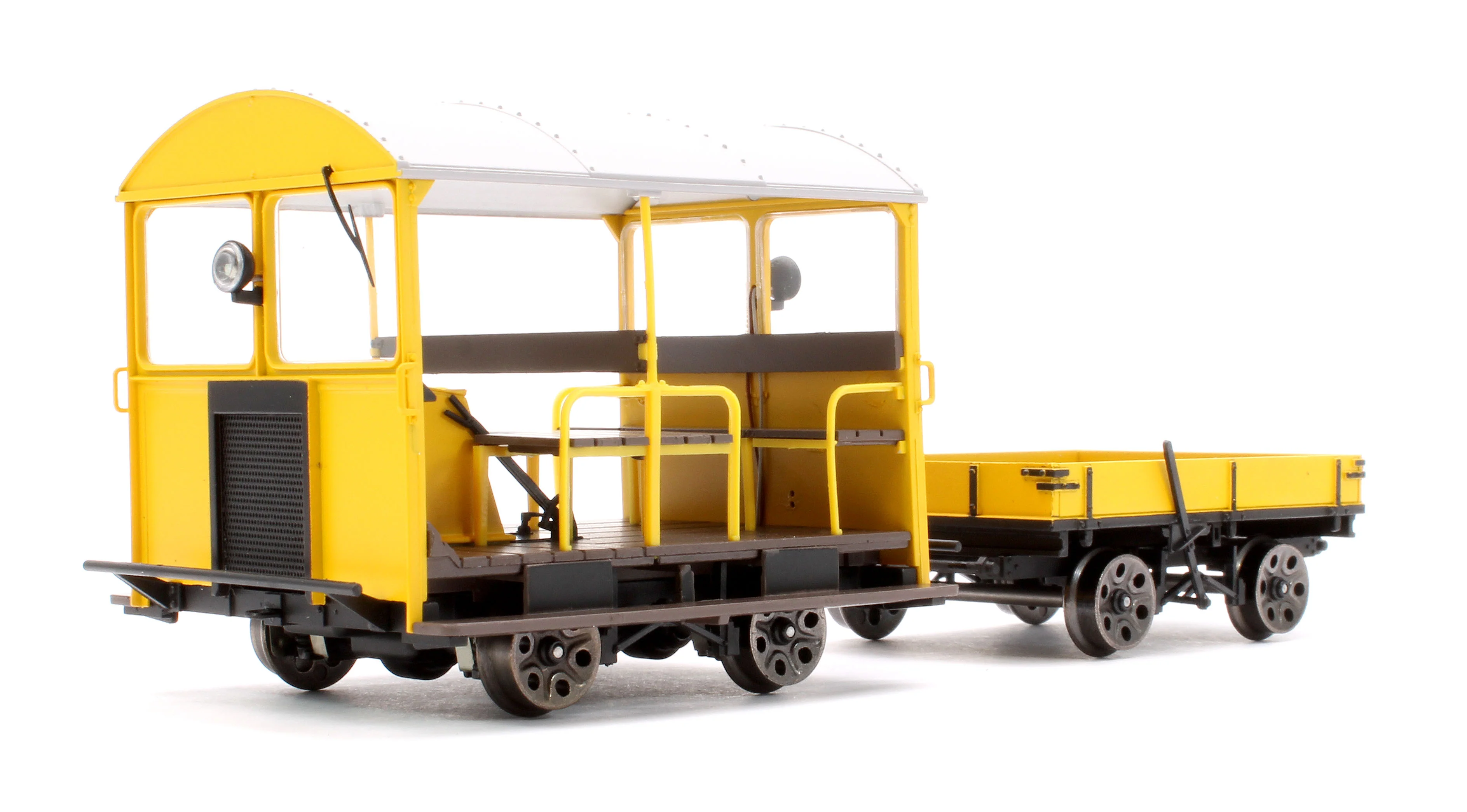 E1018U Wickham Trolley & Trailer, BR Yellow Unnumbered