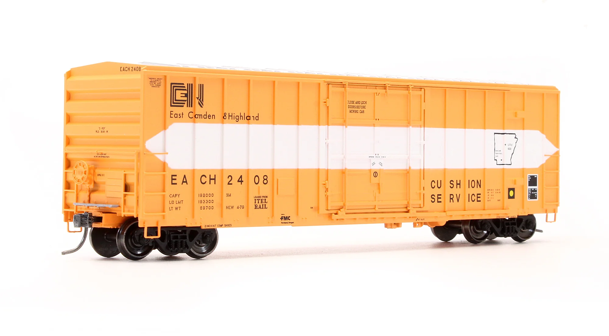 Pre-Owned EE-1851-1 East Camden & Highland FMC 5327 Box Car With 12' Plug Door Each - Road #2408 - Image 2